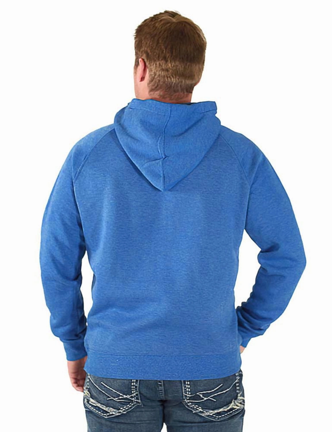 B Tuff Unisex Flag Print Blue Poly/Rayon Hoodie Reinforced Shoulder Panels All Day Layering