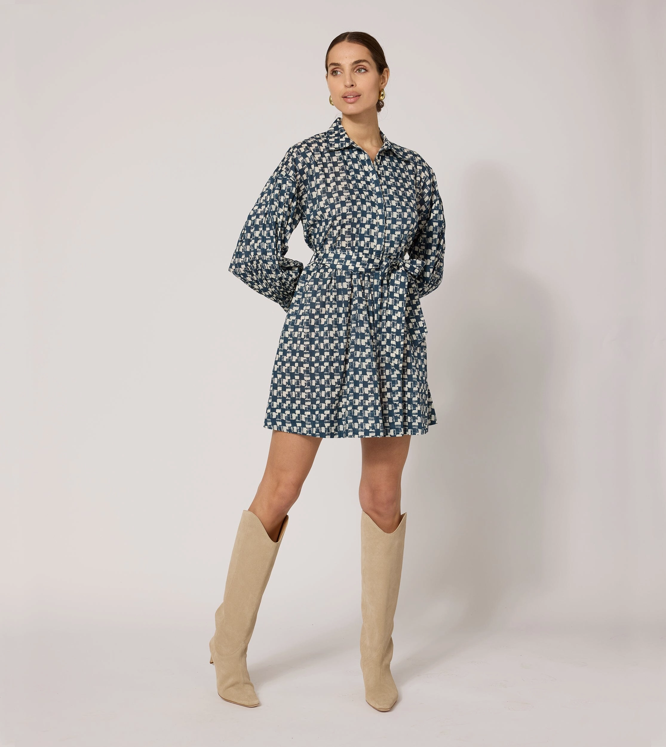 Drop Shoulder Design EcoFriendlyTexture Collette Mini Dress | Biarritz