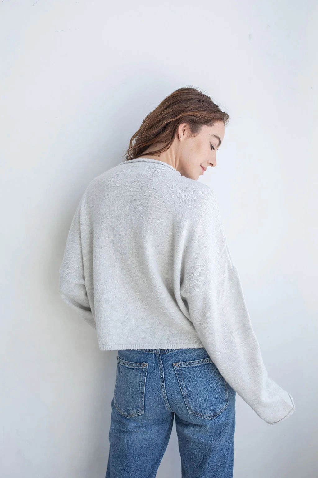 Piper Cardigan - Light Grey Recycled Polyester Fabric Bonded Seam Technique