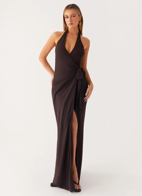 Slender Look So Chic Maxi Dress - Cool Chocolate