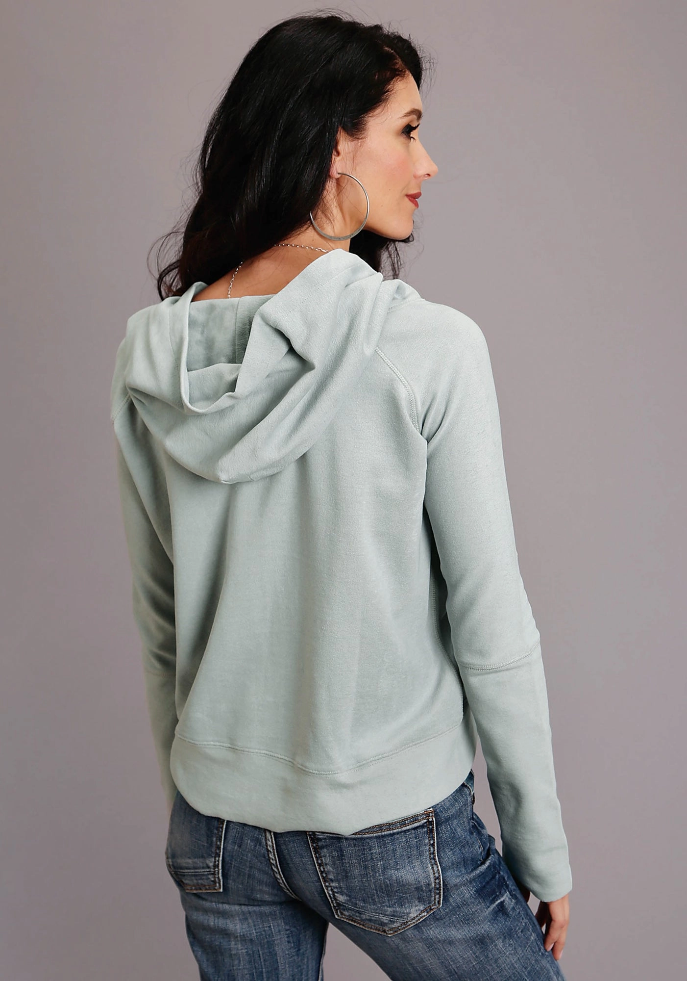 Sophisticated Knit Stetson Womens Seafoam 100% Cotton Twill Ties Hoodie