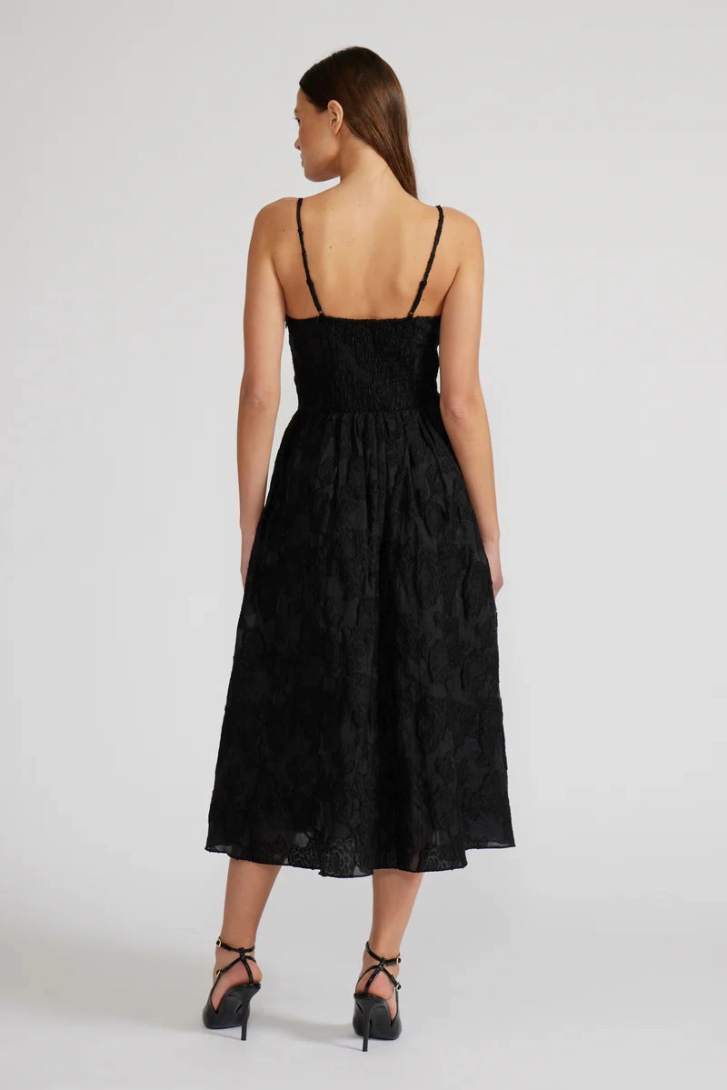 Ingrid Midi Dress - Black AntiFade Treatment Relaxed Silhouette