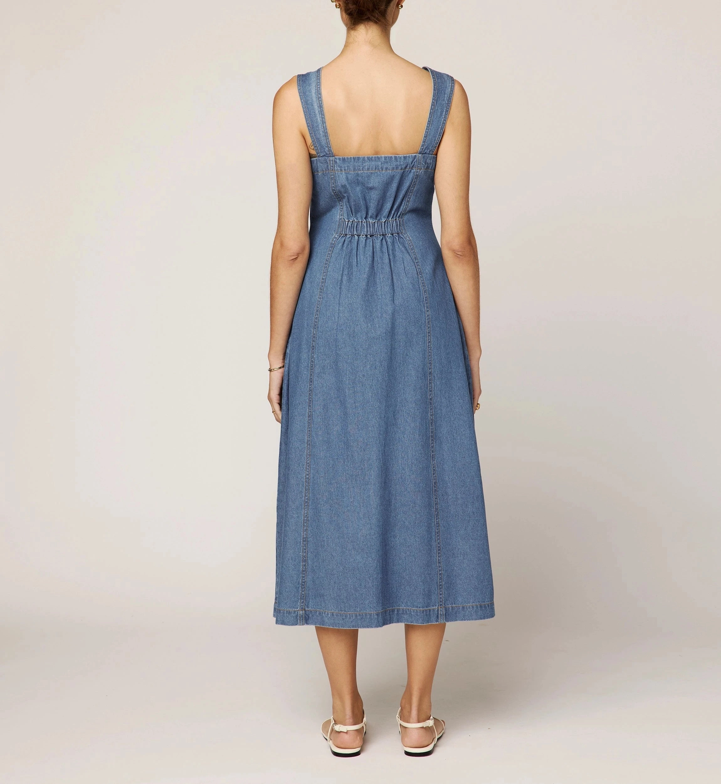 Summer Sweater PreShrunkFabric Liberty Midi Dress | Light Denim