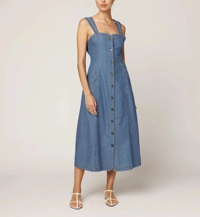 Liberty Midi Dress | Light Denim Antibacterial Fabric HypoallergenicMaterial