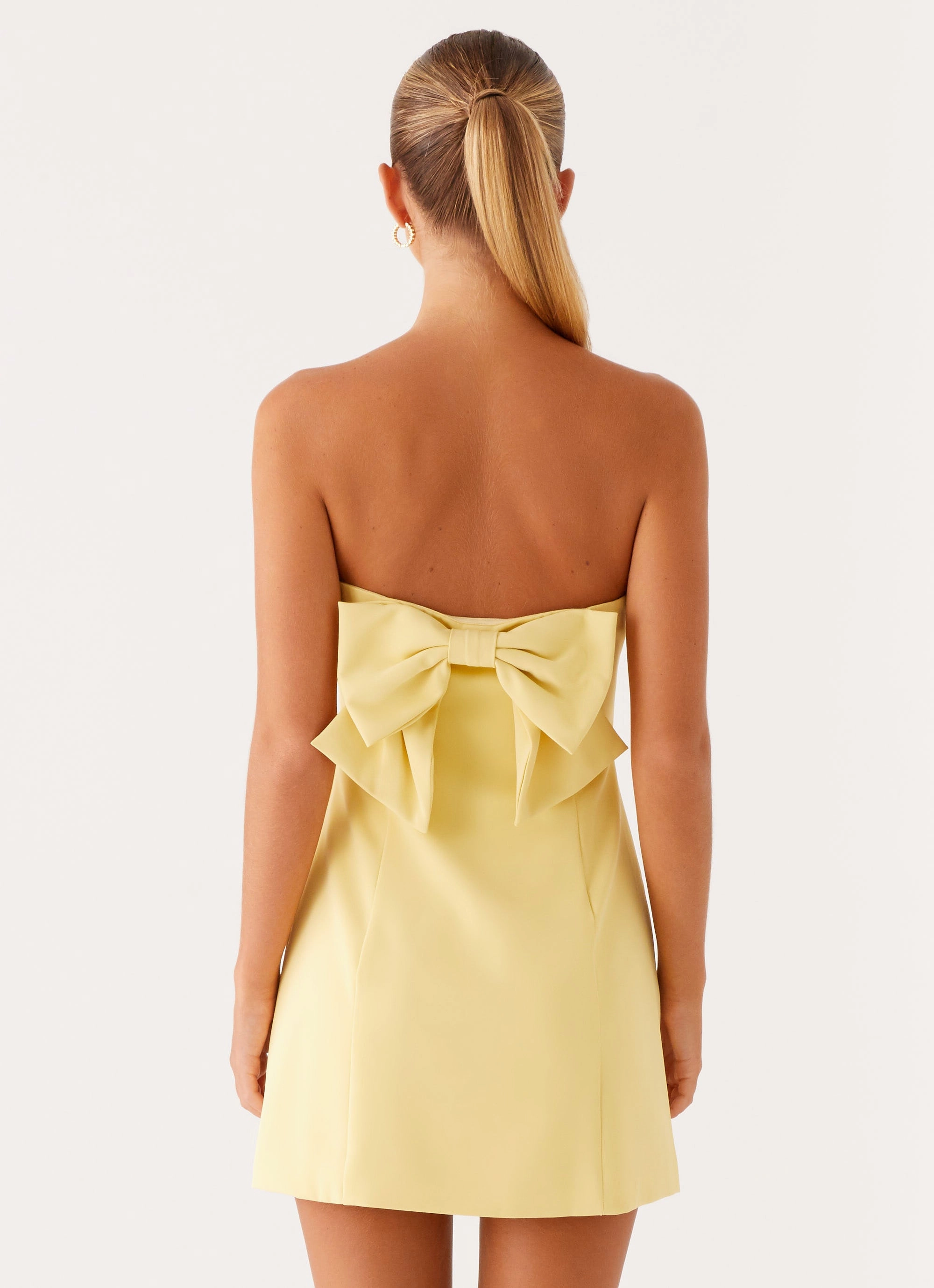 Honey Bow Mini Dress - Yellow Quick Look Smooth Layering