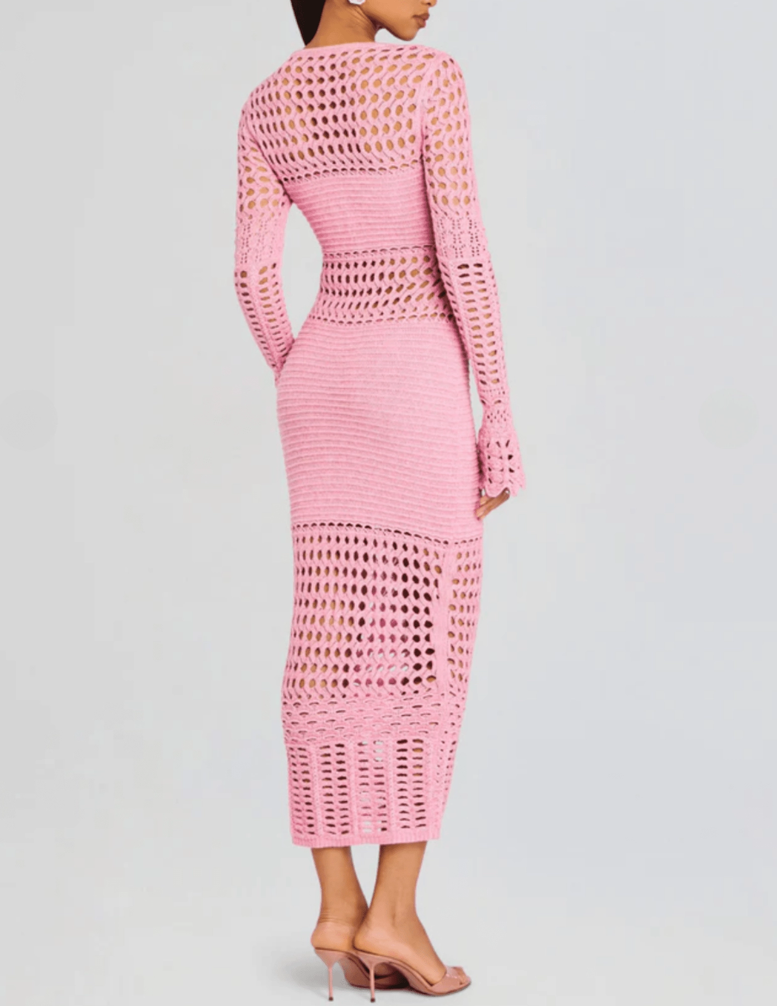 Retrof??te Airie Knit Crochet Midi Dress Lightweight
