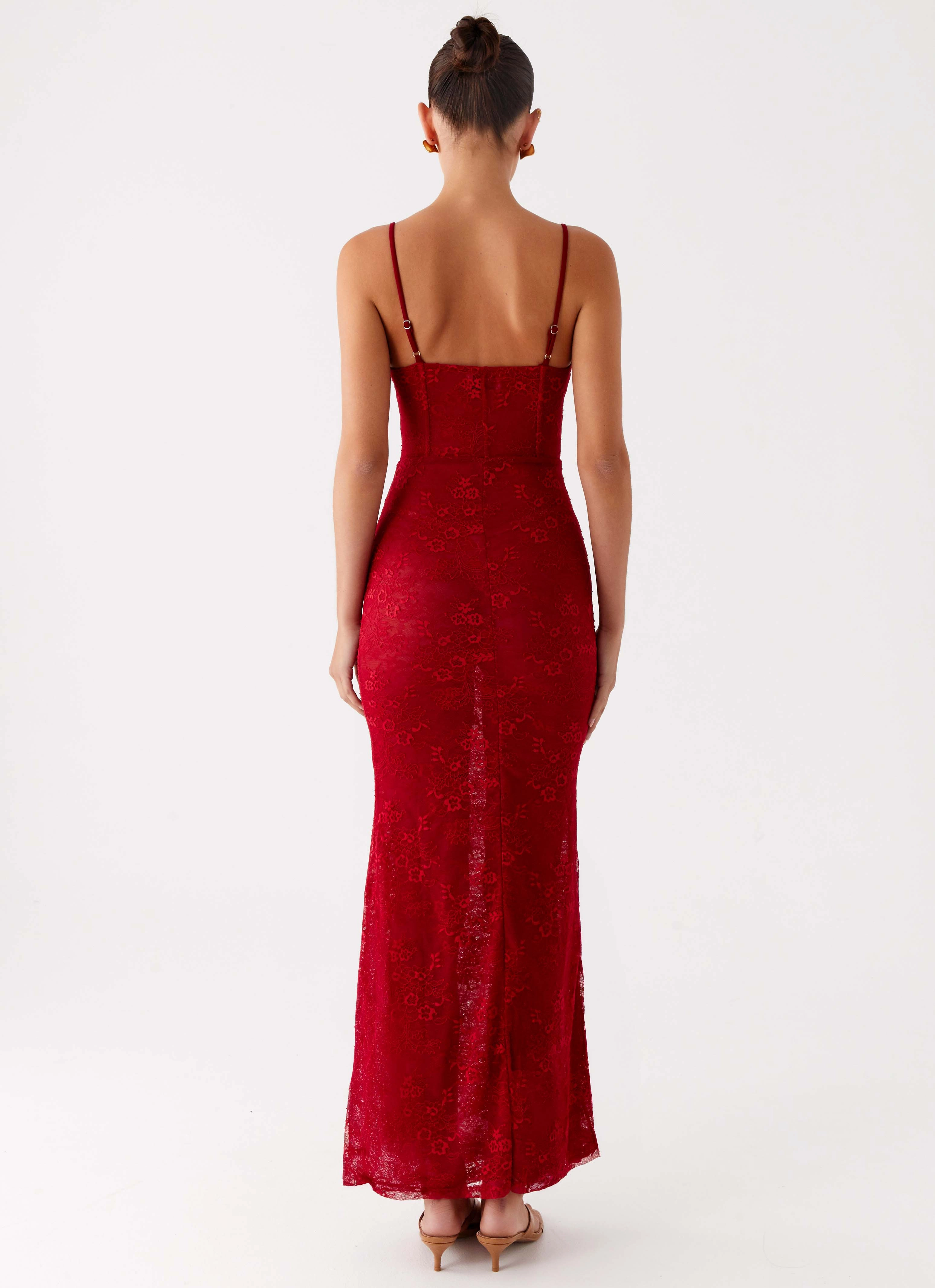 Rosa Corset Maxi Dress - Red Luxe Look
