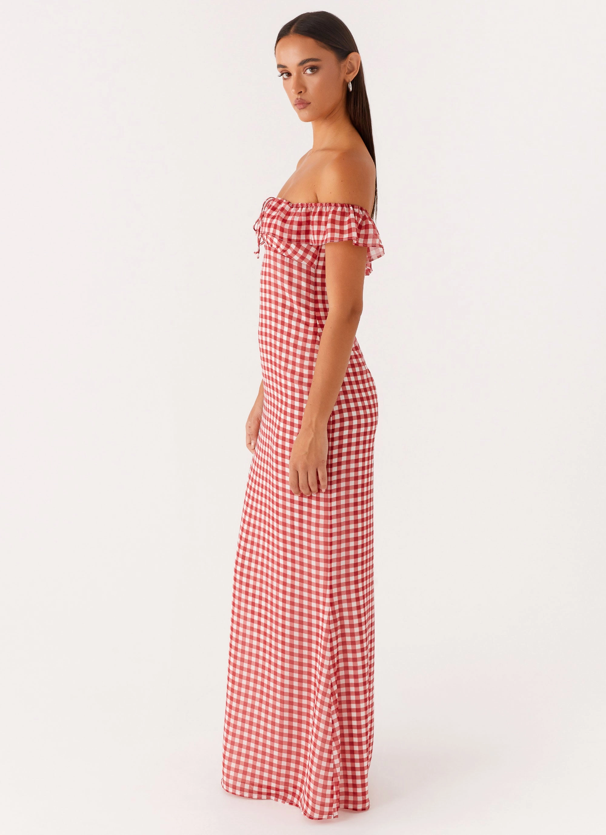 Light Blend All Wear Scarlet Cherry Maxi Dress - Red Gingham