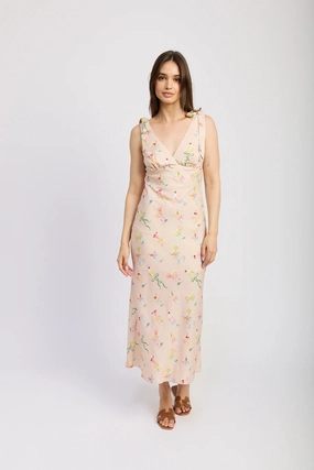 Neutral Finish Elegant Line Mia Midi Dress