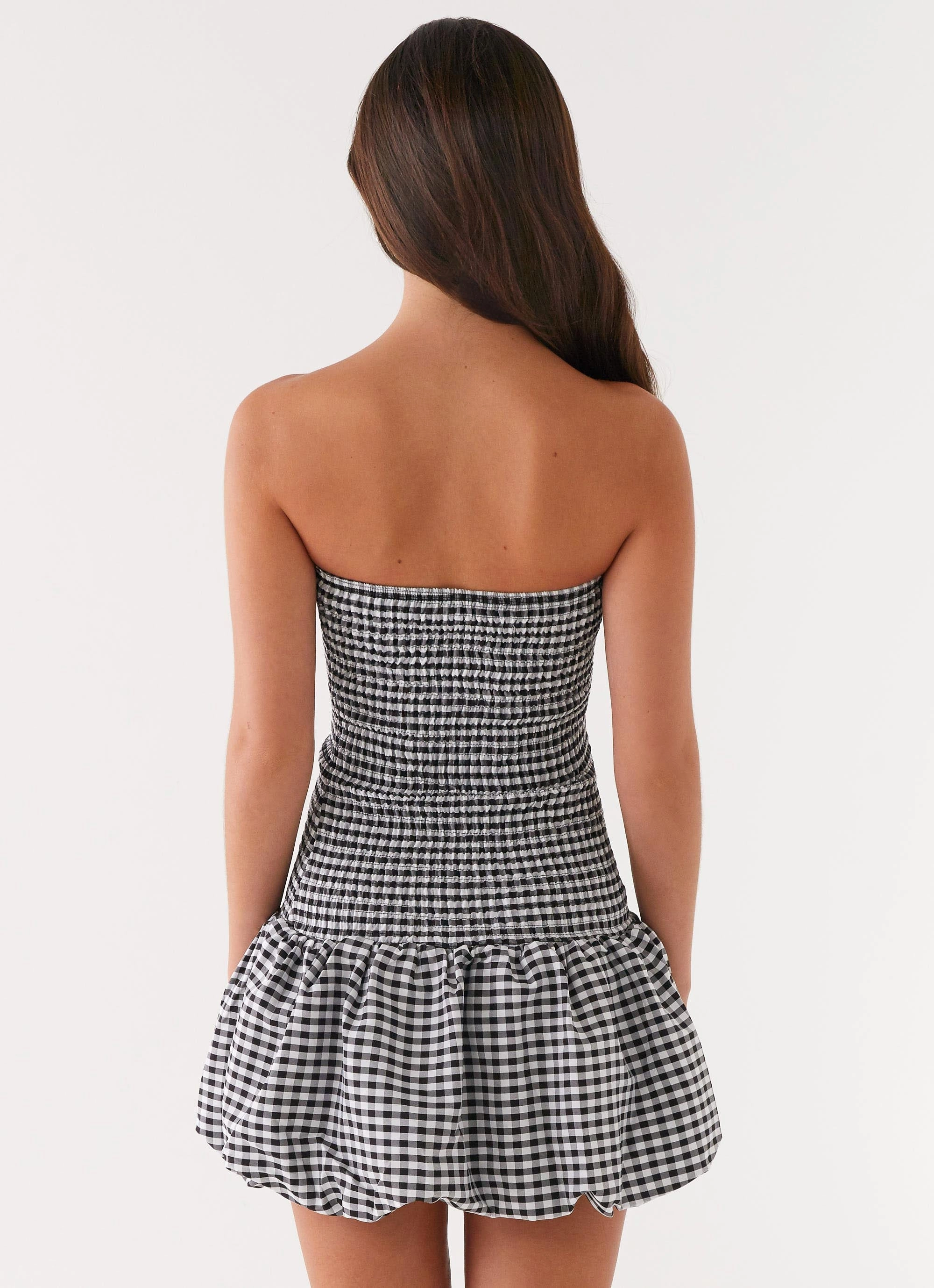 Martell Mini Dress - Black Gingham Subtle Touch Polished and Elegant