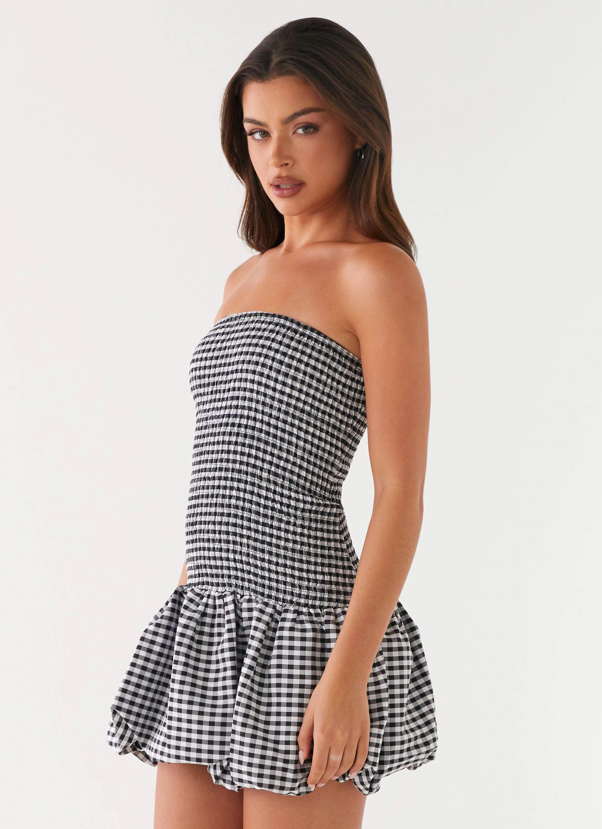Comfortable Touch Martell Mini Dress - Black Gingham