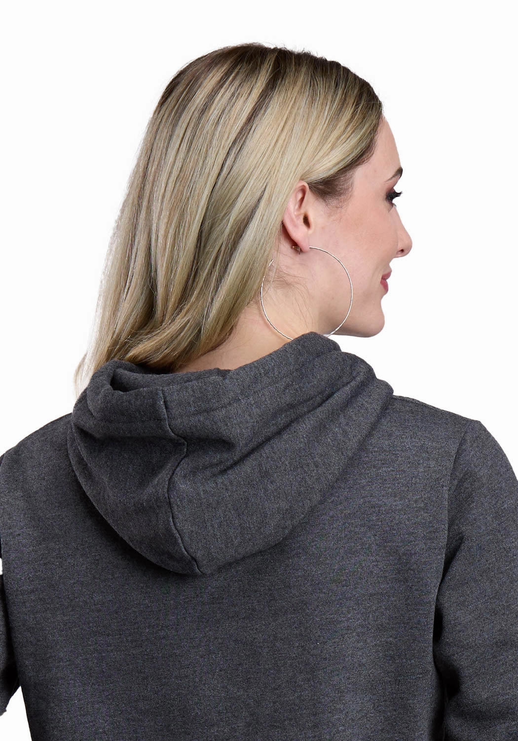 Tin Haul Womens Tri-Blend Script Heather Charcoal Poly/Cotton Hoodie Subtle Layers Active Urban Layer