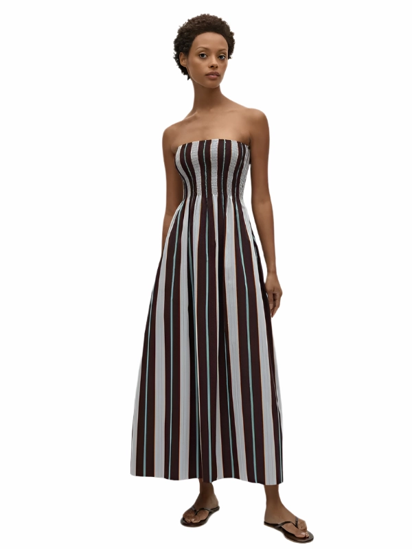 Sanya Maxi Dress in Athens Stripe Feminine Structure