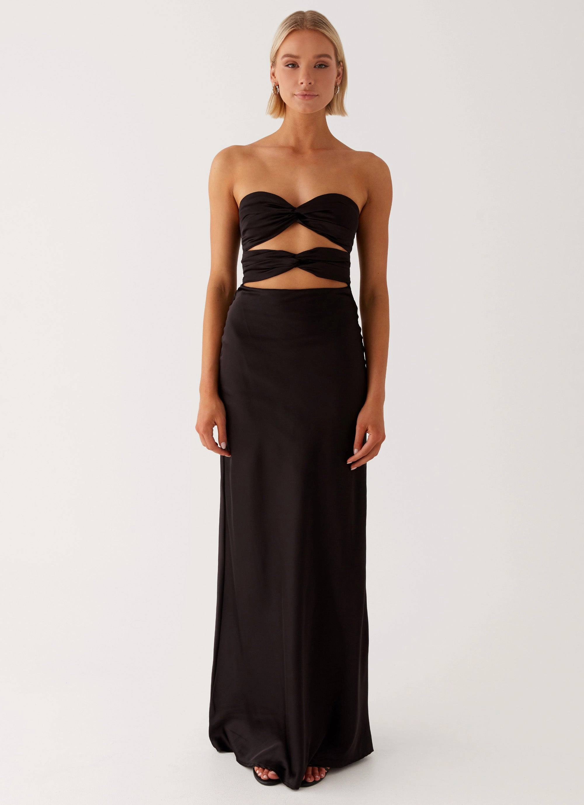 Lightweight and Breezy Tianna Strapless Maxi Dress - Black