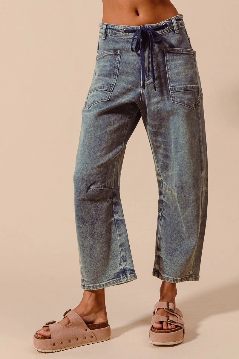 Mid-Rise Denim Barrel Jeans BambooBlend VentilatedBack