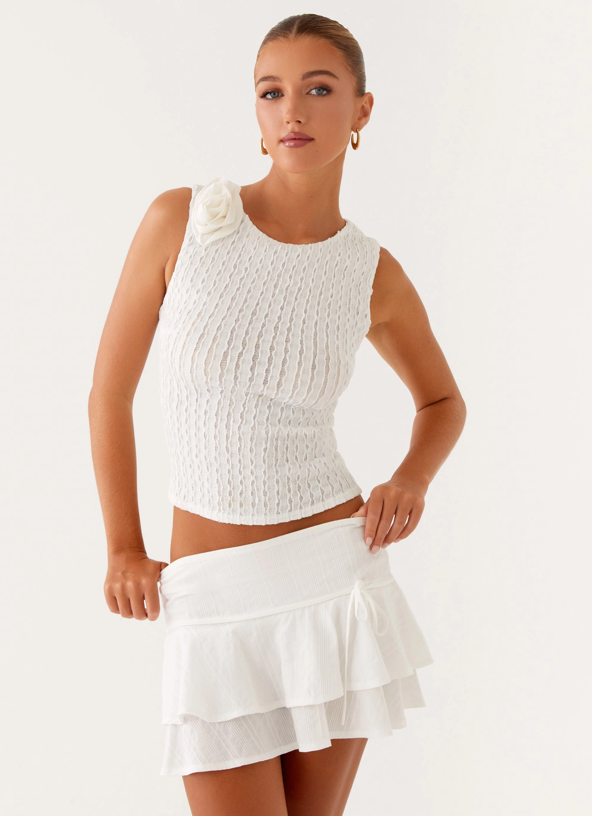 Lisbon Tank Top - White HeatPressedLogos Friction Reducing Finish