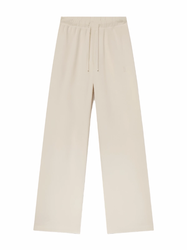 Drawstring Wide Leg Sweatpant in Bone slim fit