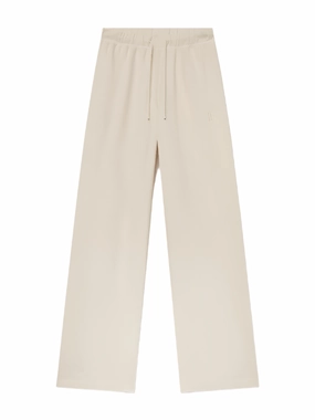 Drawstring Wide Leg Sweatpant in Bone slim fit