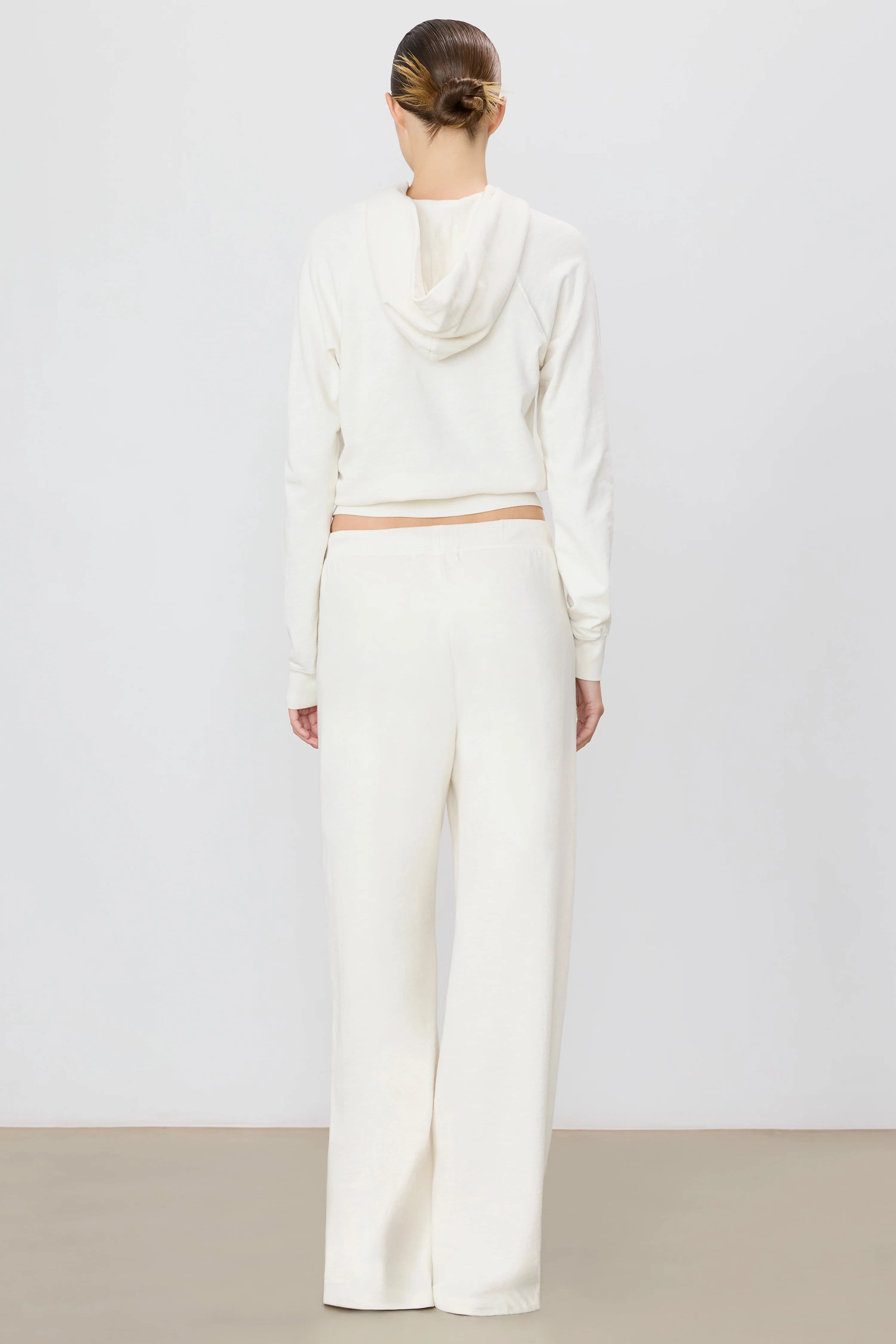 Perfect Design Drawstring Wide Leg Sweatpant in Bone