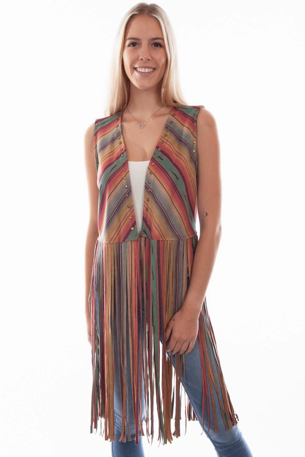 Perfect Layering Everyday Comfort Wear Scully Womens Serape Print Serape Polyester Blend Fashion Vest