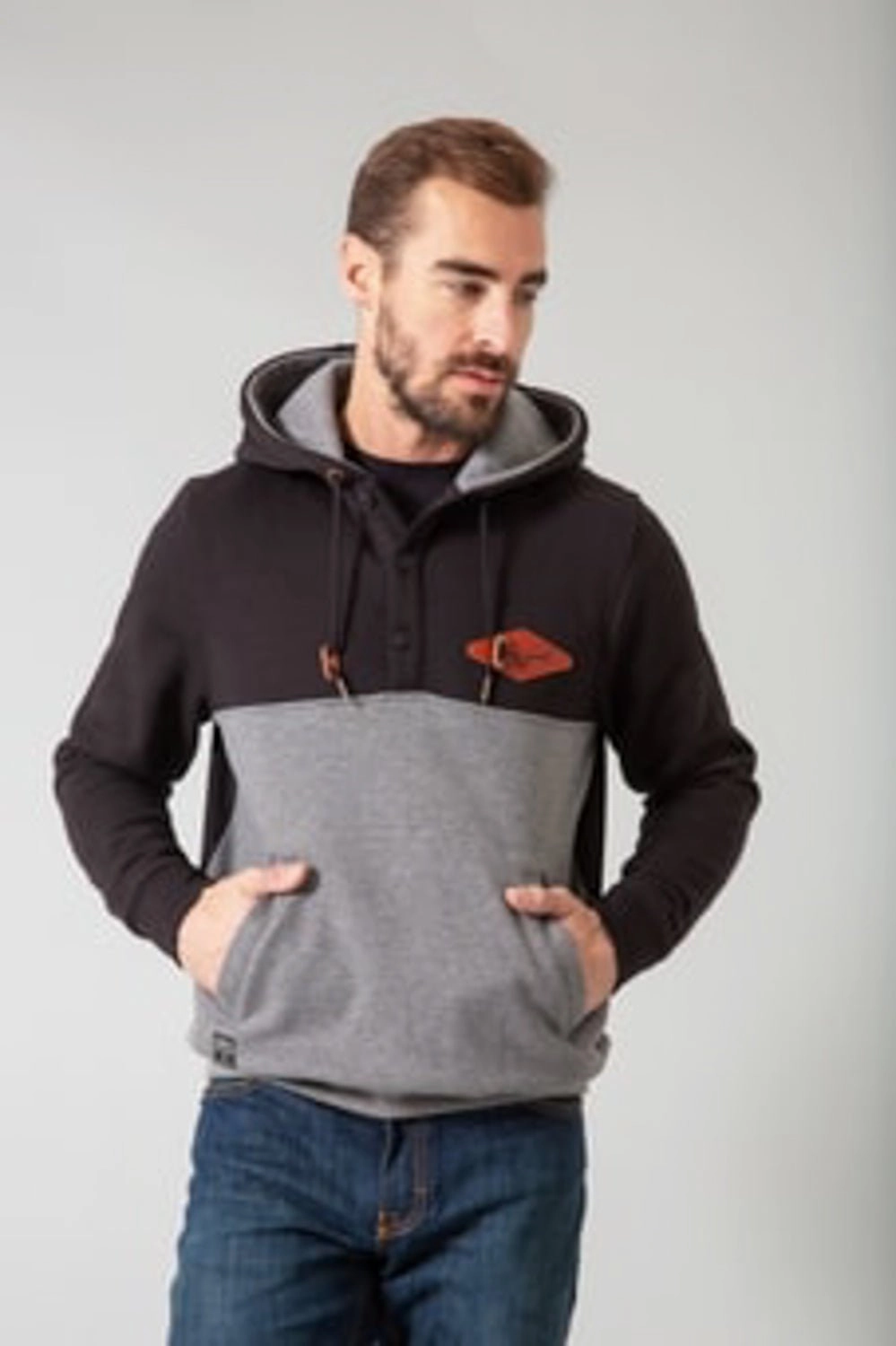 Quick Release Buckle Mechanism Temperature Adaptive Kimes Ranch Mens Ogden Hood Black Cotton blend Hoodie