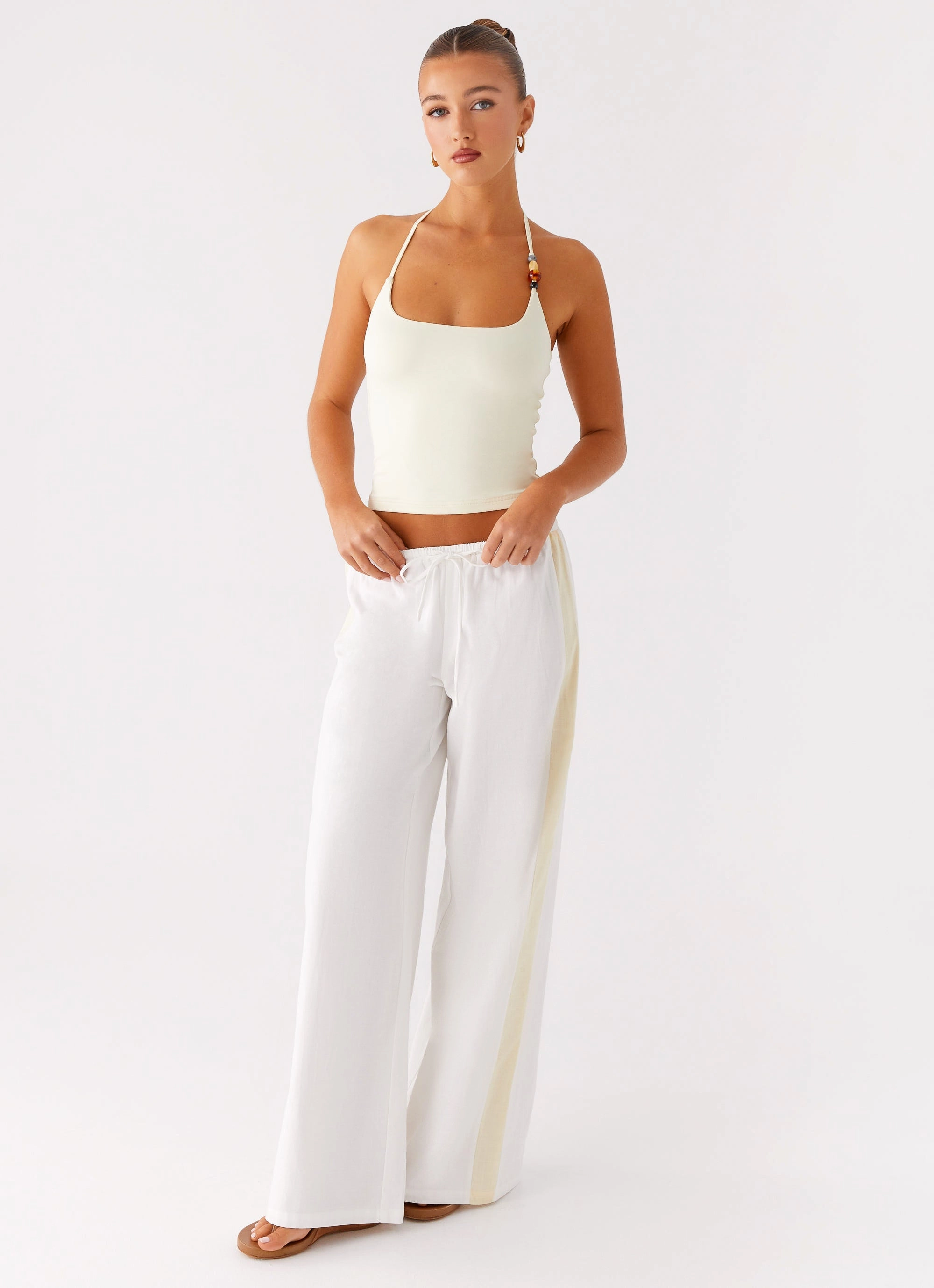 Palm Beach Top - Yellow Wide Shoulder Cut Lightweight pullover