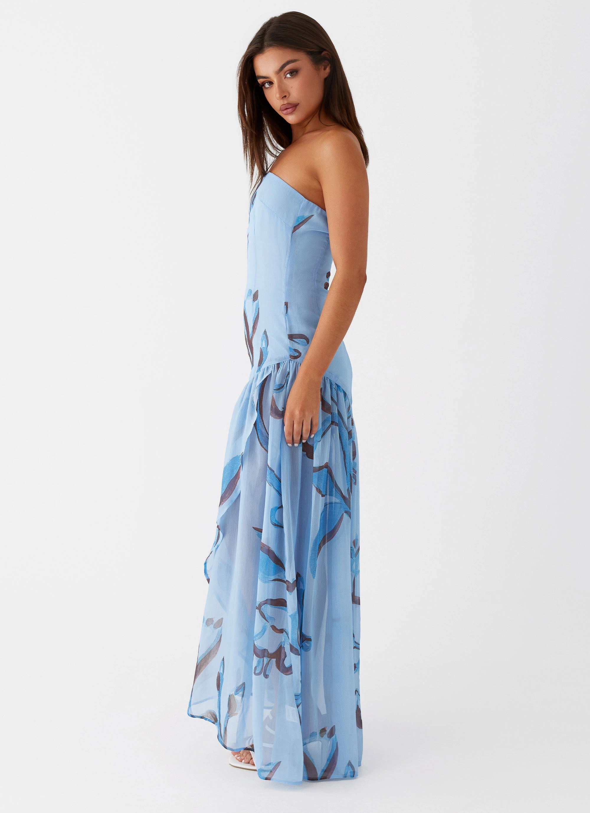 Everyday Movement Solaris Strapless Maxi Dress - Blue Floral