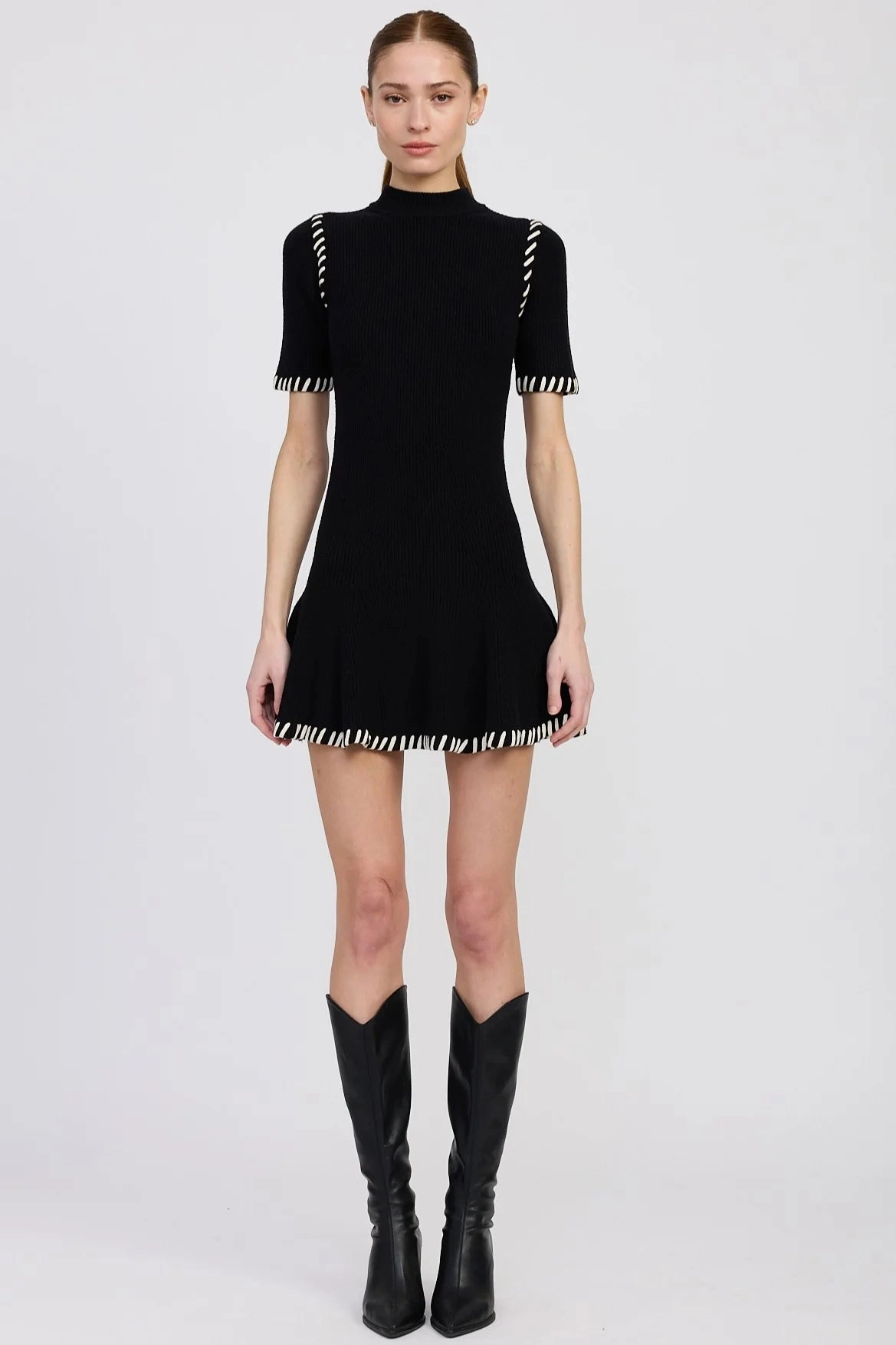 Romilla Stitch Mini Dress Smooth Detail Vibrant Edge