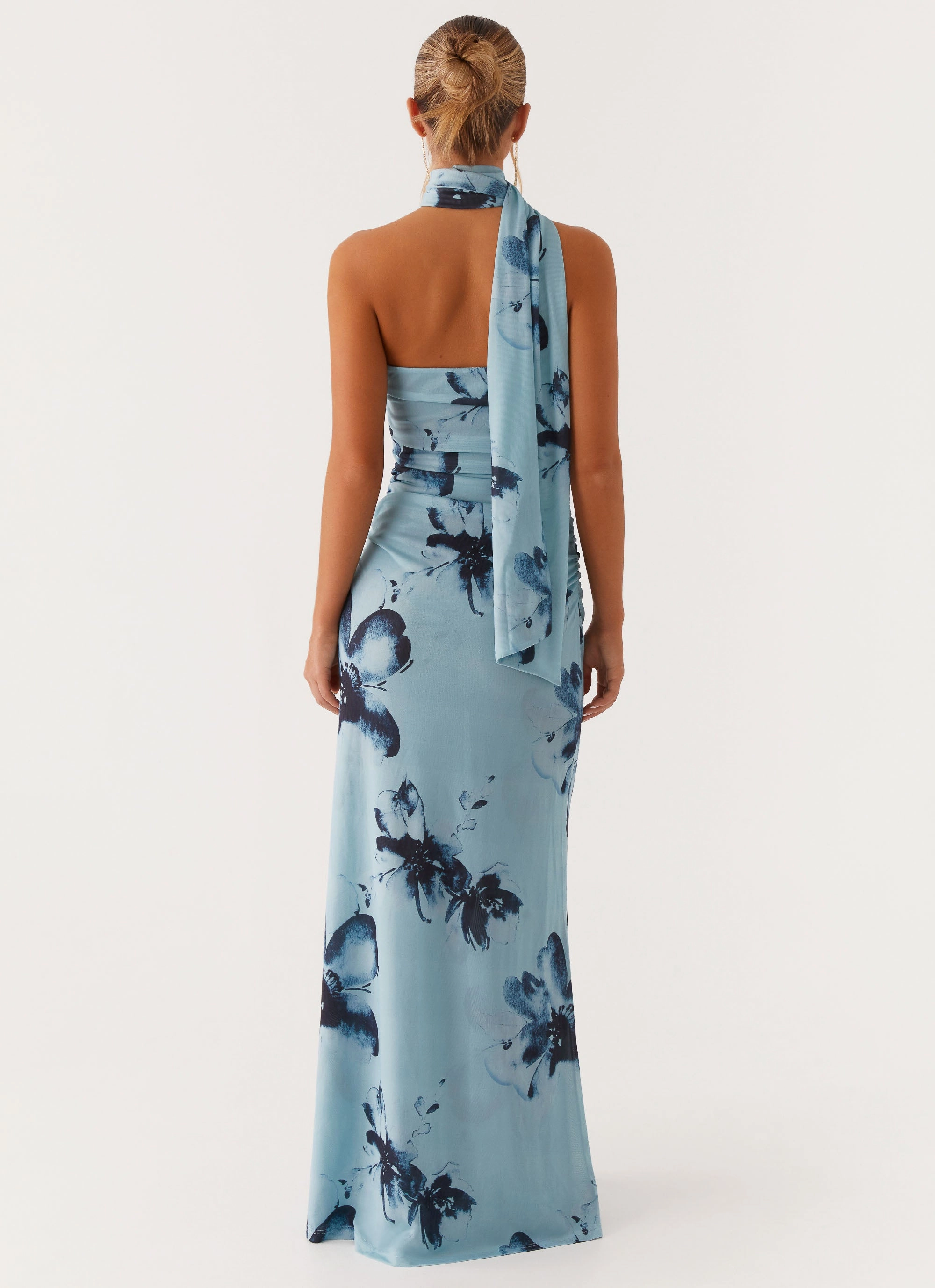 Unique Cut Party Perfect Songbird Maxi Dress - Blue Black Floral