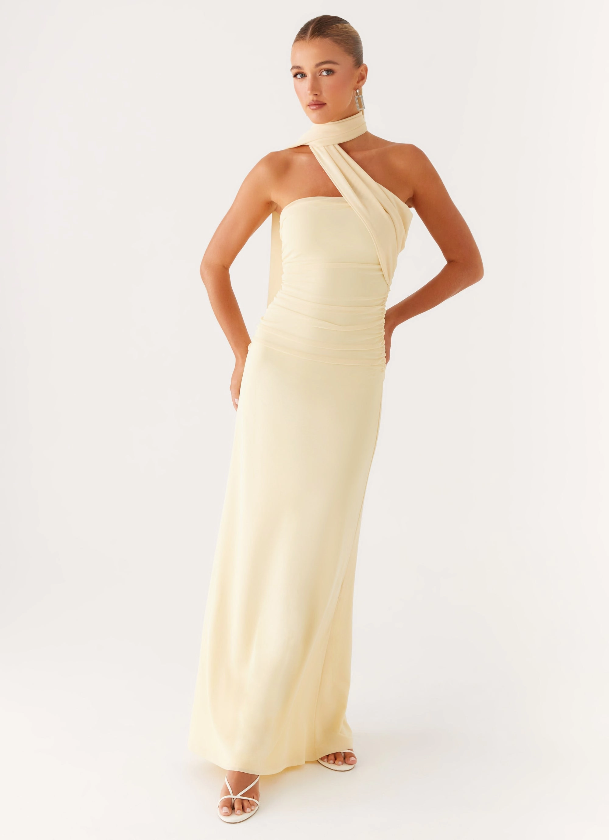 Minimalist Style Structured-Shape Songbird Maxi Dress - Yellow