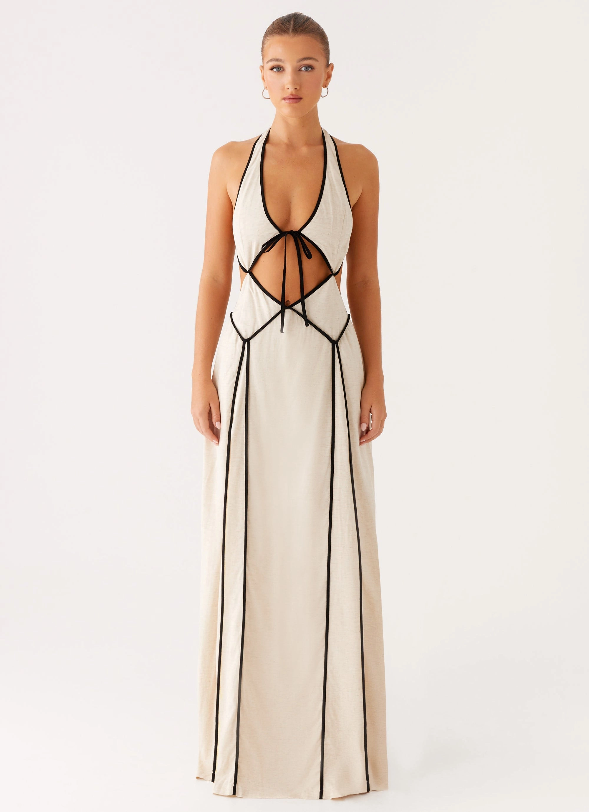 Effortless Wear Natural Style Sonnet Maxi Dress - Oatmeal