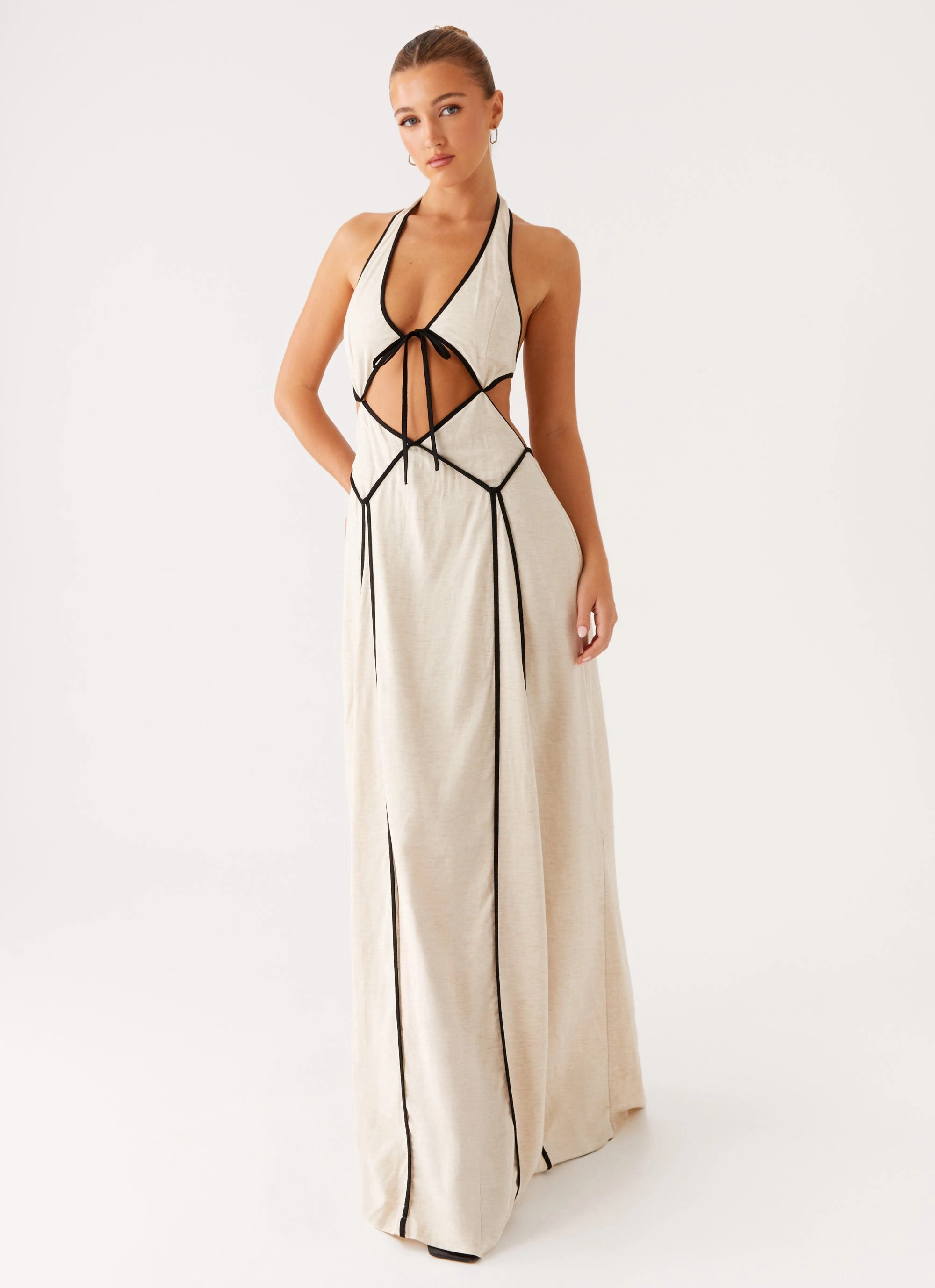 Sonnet Maxi Dress - Oatmeal Flattering Design Vibrant Light