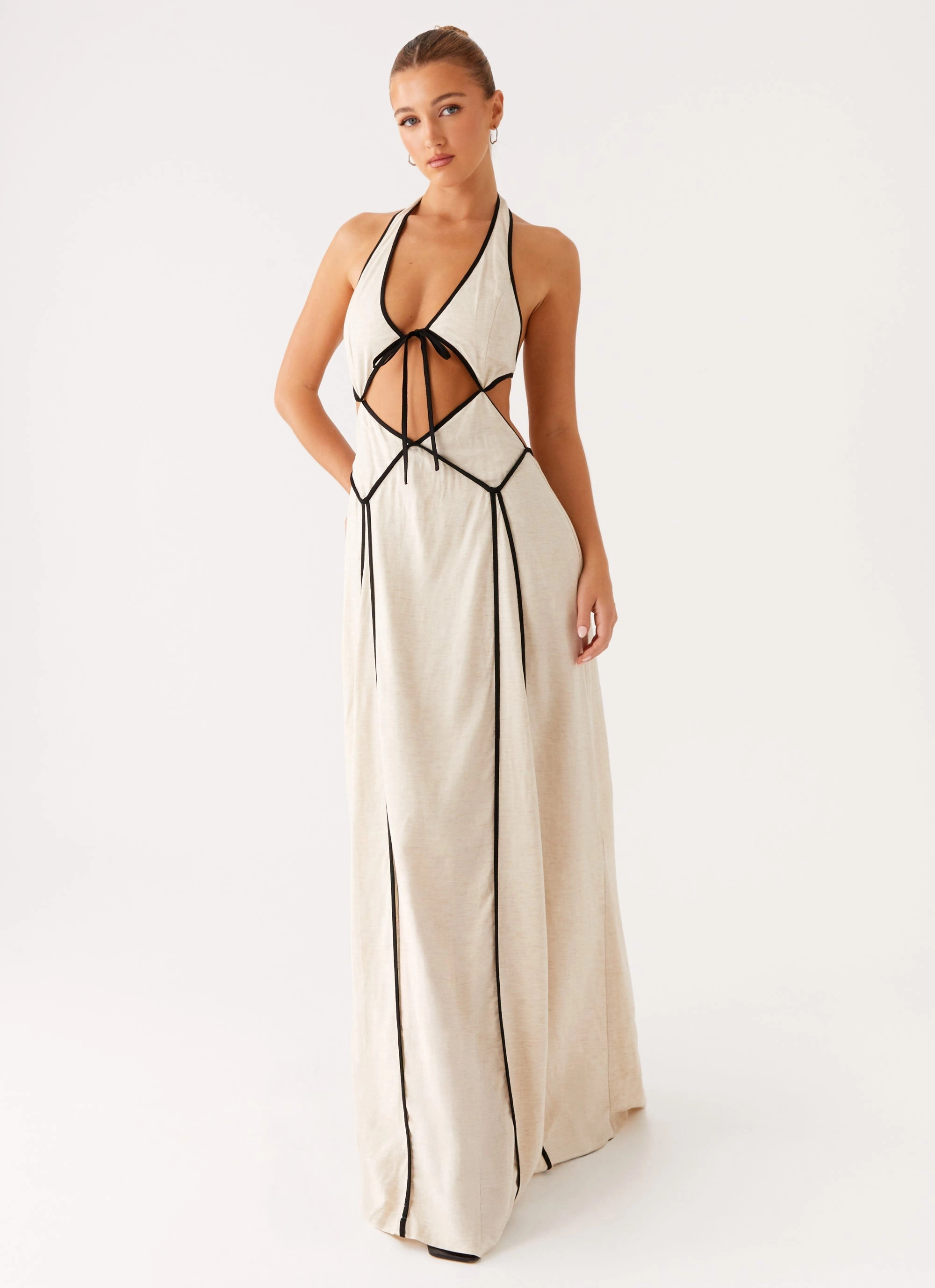 Sonnet Maxi Dress - Oatmeal Quiet Sweet Dance Night