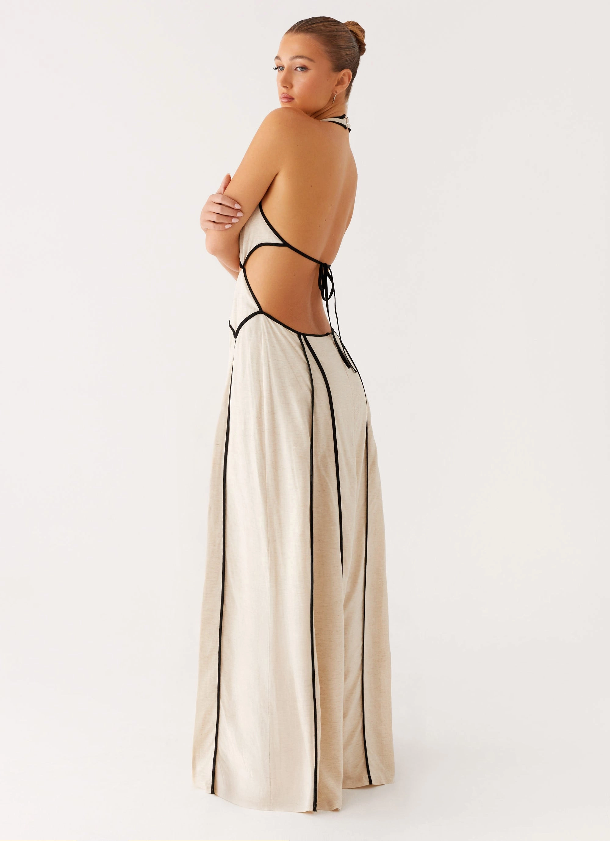 Sonnet Maxi Dress - Oatmeal Silky Layer