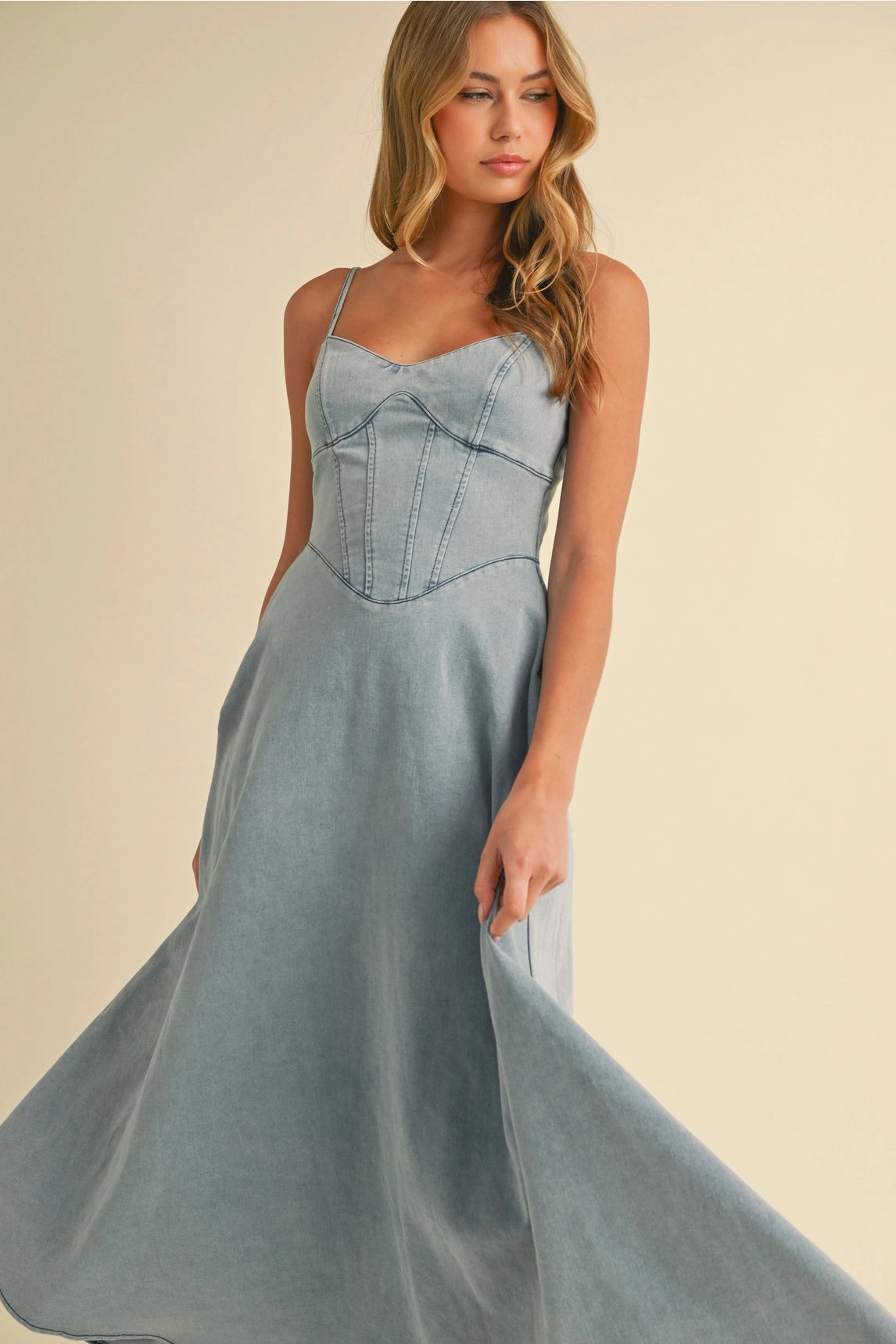 Sophie Denim Midi Dress Perfect Layer