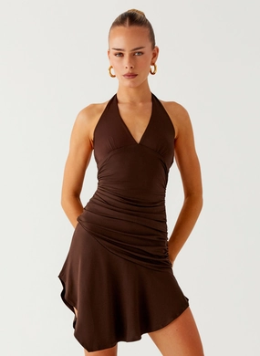 Stylish Choice Colt Mini Dress - Chocolate