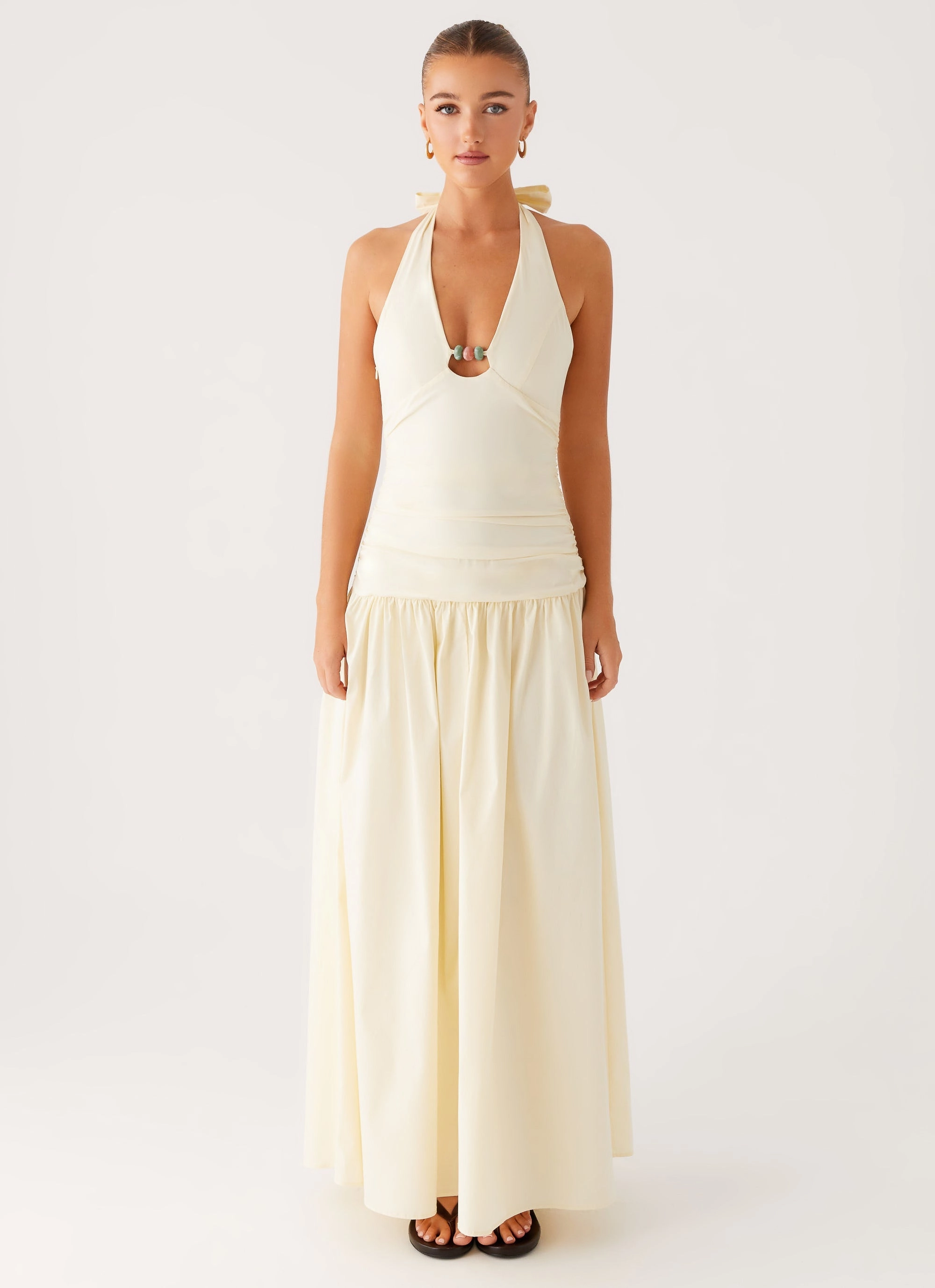 Empire-Waist Family Vibe Val Maxi Dress - Lemon