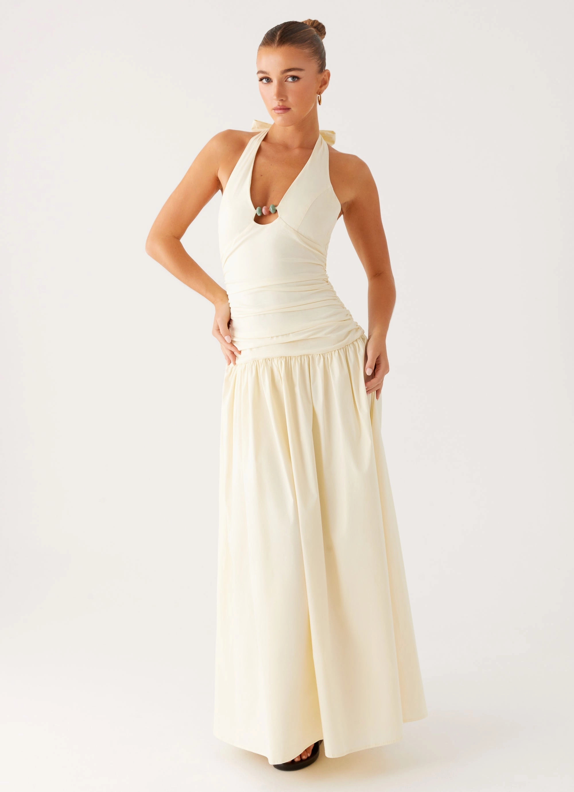 Sophisticated Vibe Val Maxi Dress - Lemon