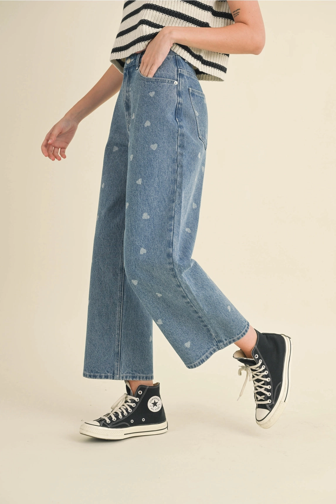 FourWayStretch Heart Printed Denim Jeans