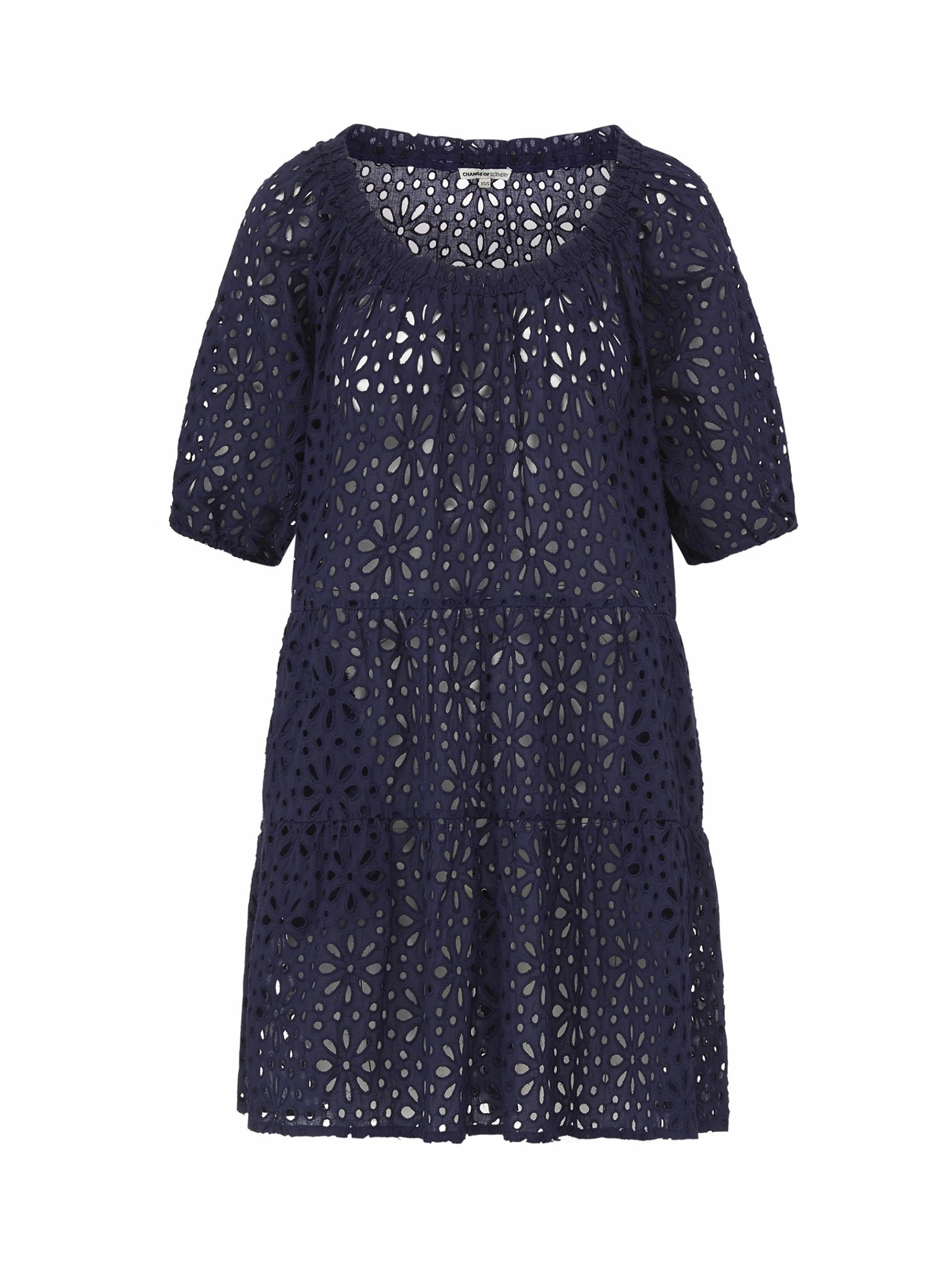 Kelly Dress Navy Seaside Eyelet Bloom Zone