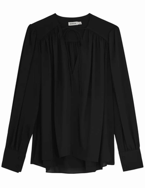 Wrinkle Free Fabric Simkhai Fowler Long Sleeve V-Neck Blouse