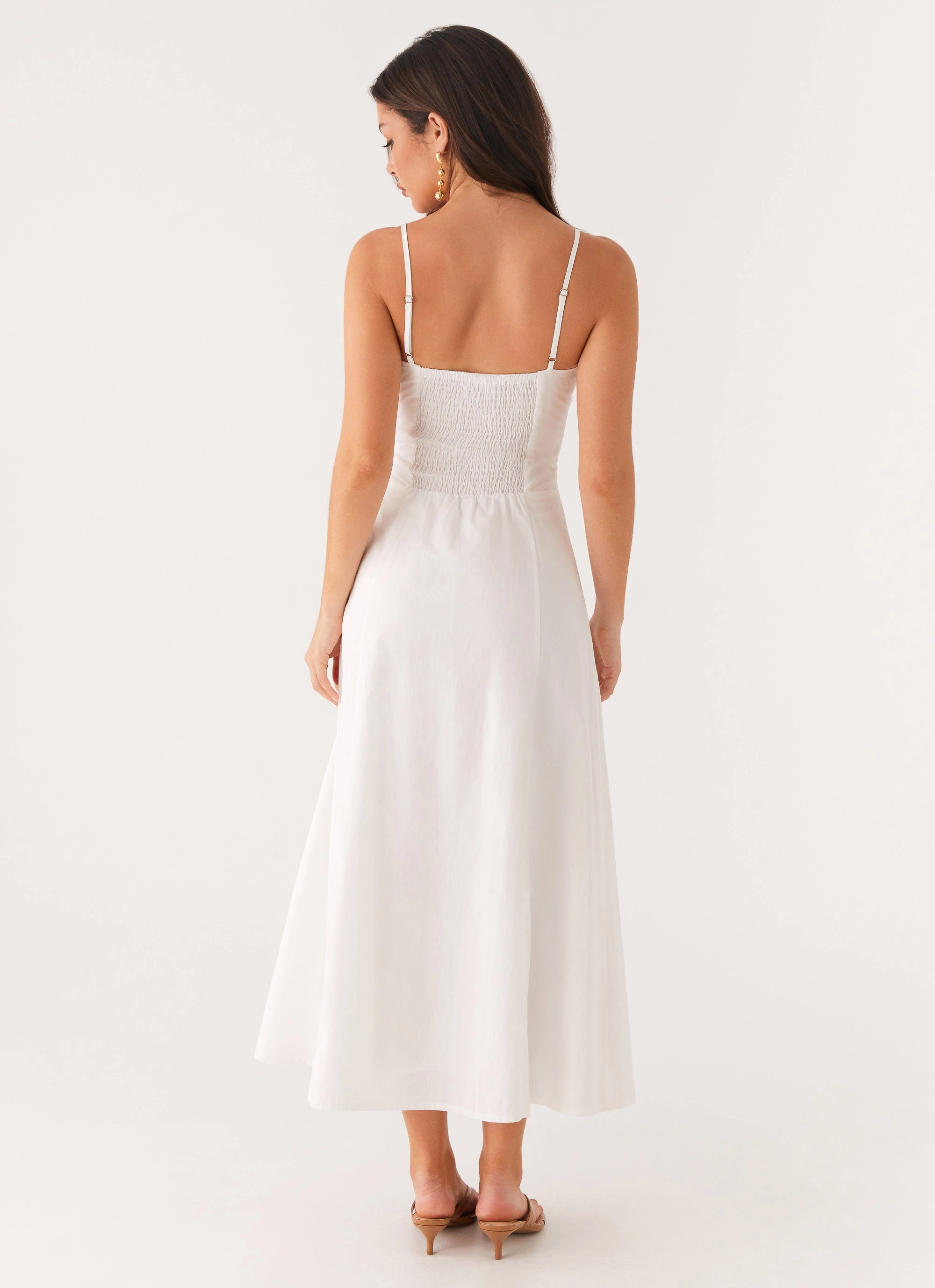 Effortless Layer Wear Anti-bacterial Noosa Midi Dress - White