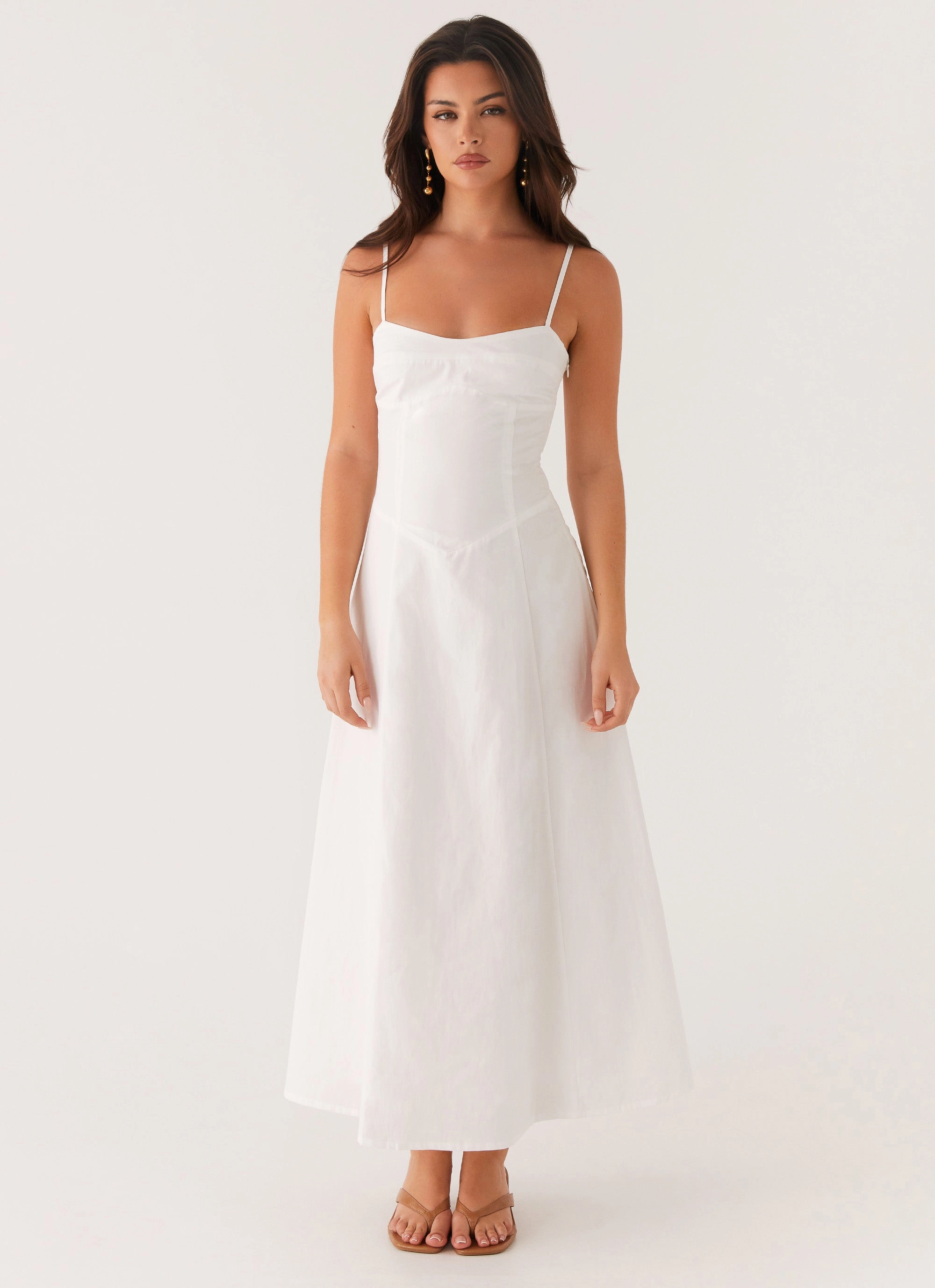 Noosa Midi Dress - White Durable-Fabric