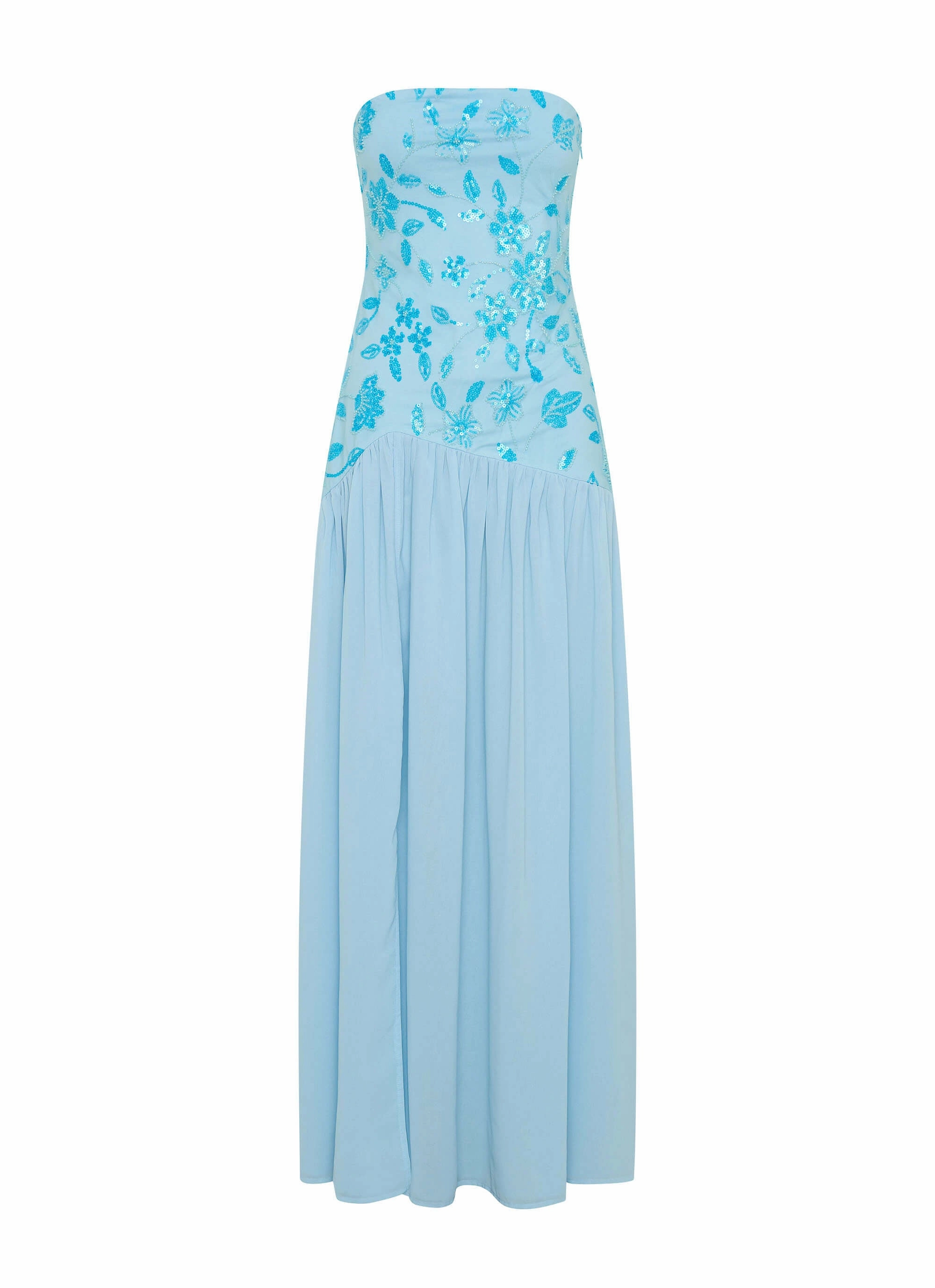 Work Ready Versatile Look Eden Strapless Beaded Maxi Dress - Blue