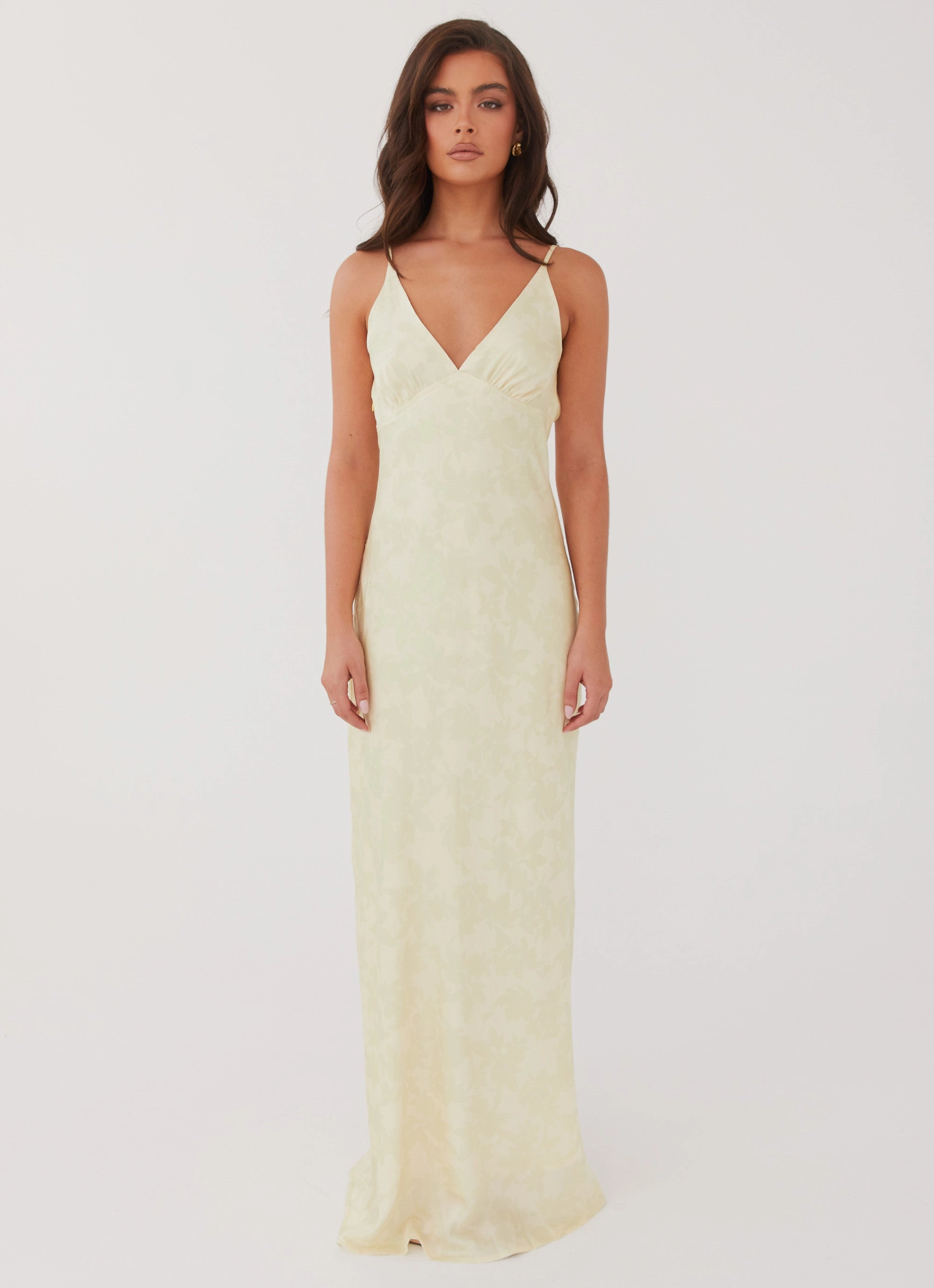 Basic Shape Light Silhouette Sorrento Sun Maxi Dress - Yellow Floral