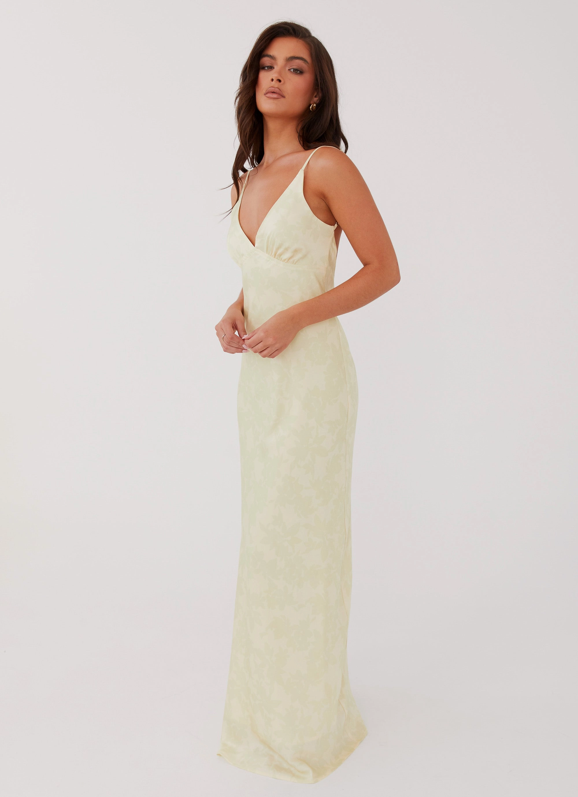 Sorrento Sun Maxi Dress - Yellow Floral Polished look dress High Hemline