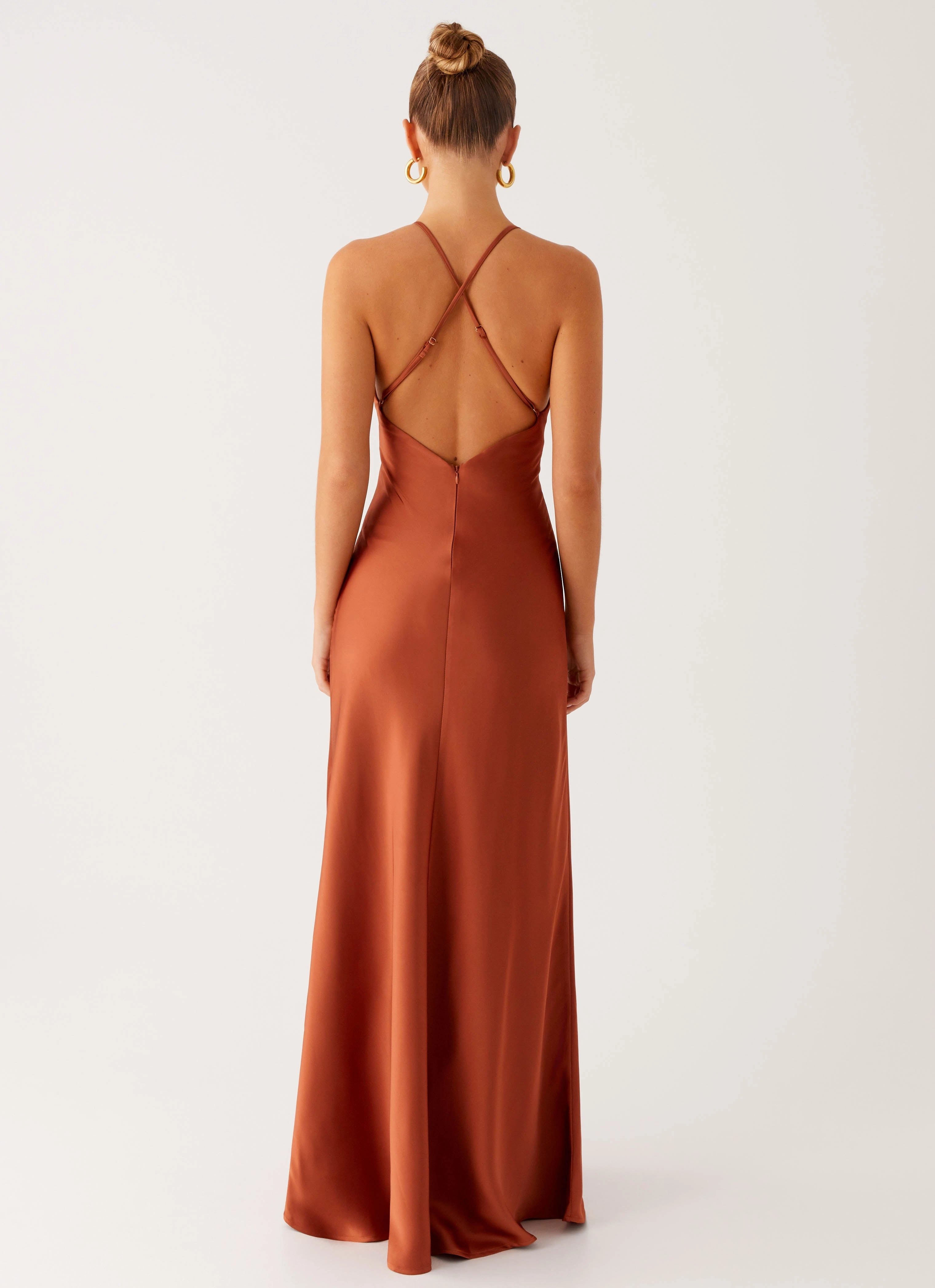 Sundowner Maxi Dress - Rust Anti-Static-Finish Trendy Fit Look
