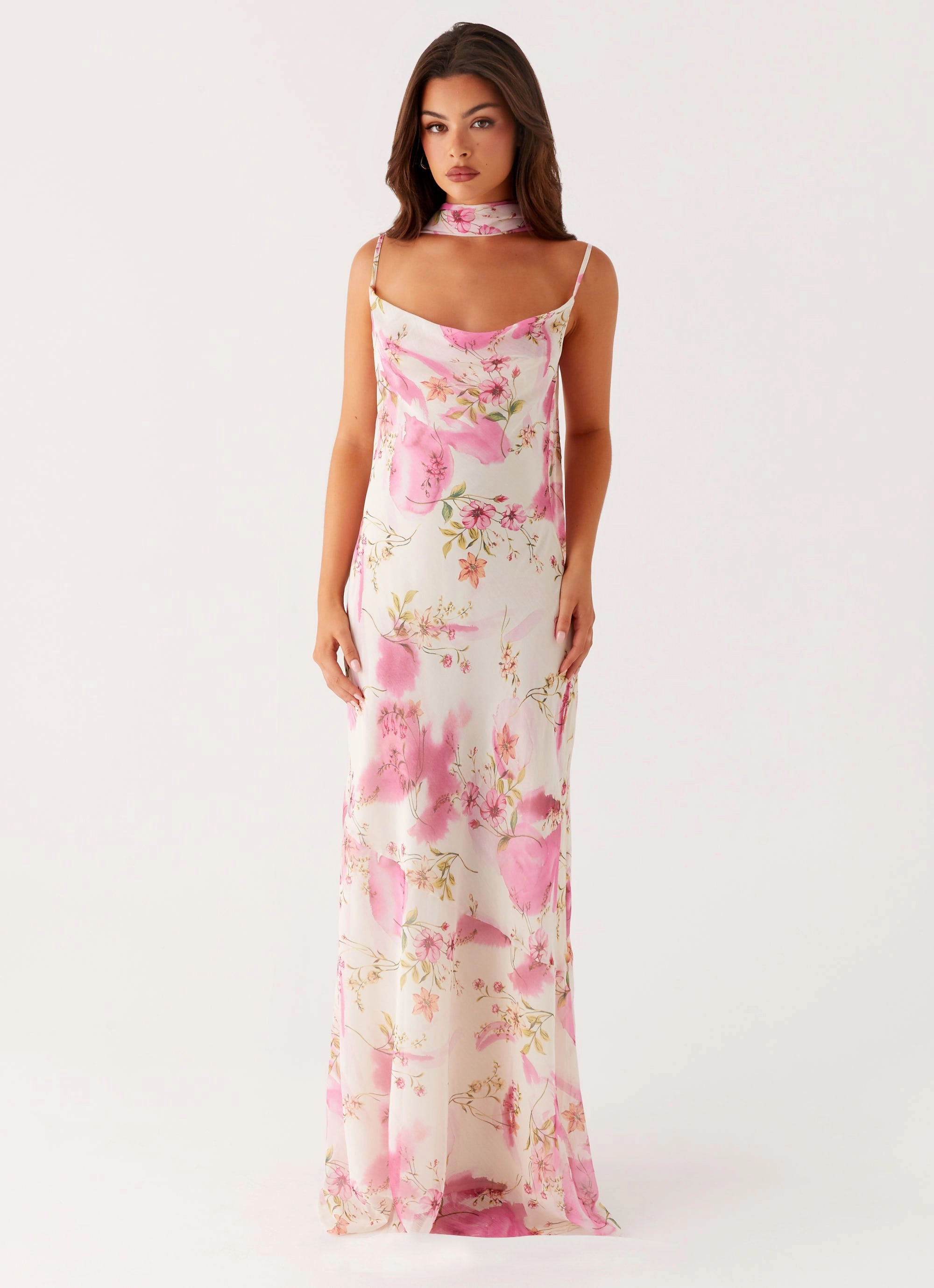 Nordic Calm Urban Spirit Spencer Maxi Dress - Ivory Floral Print