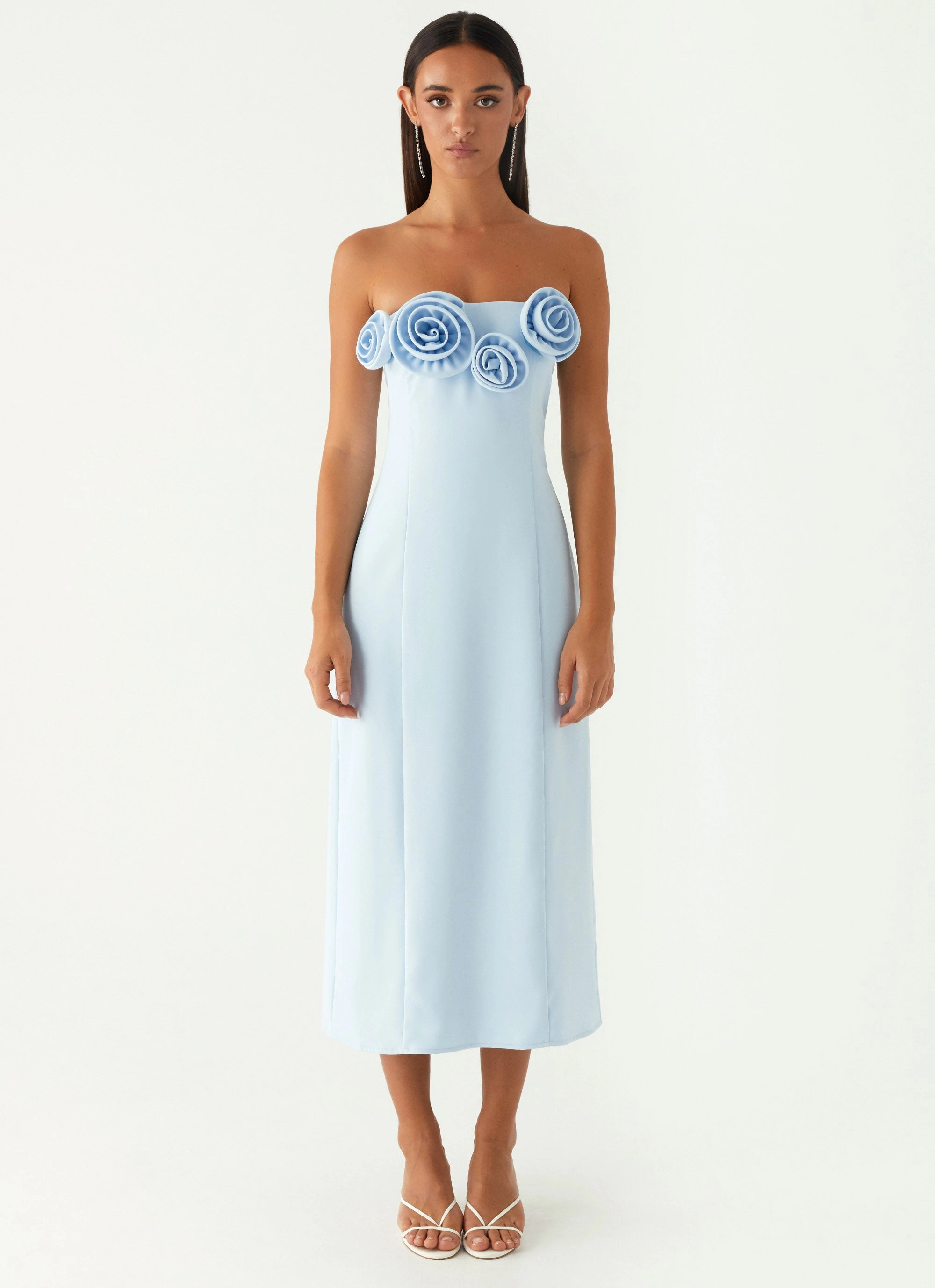 Relaxed fit wear Patsie Strapless Midi Dress - Blue
