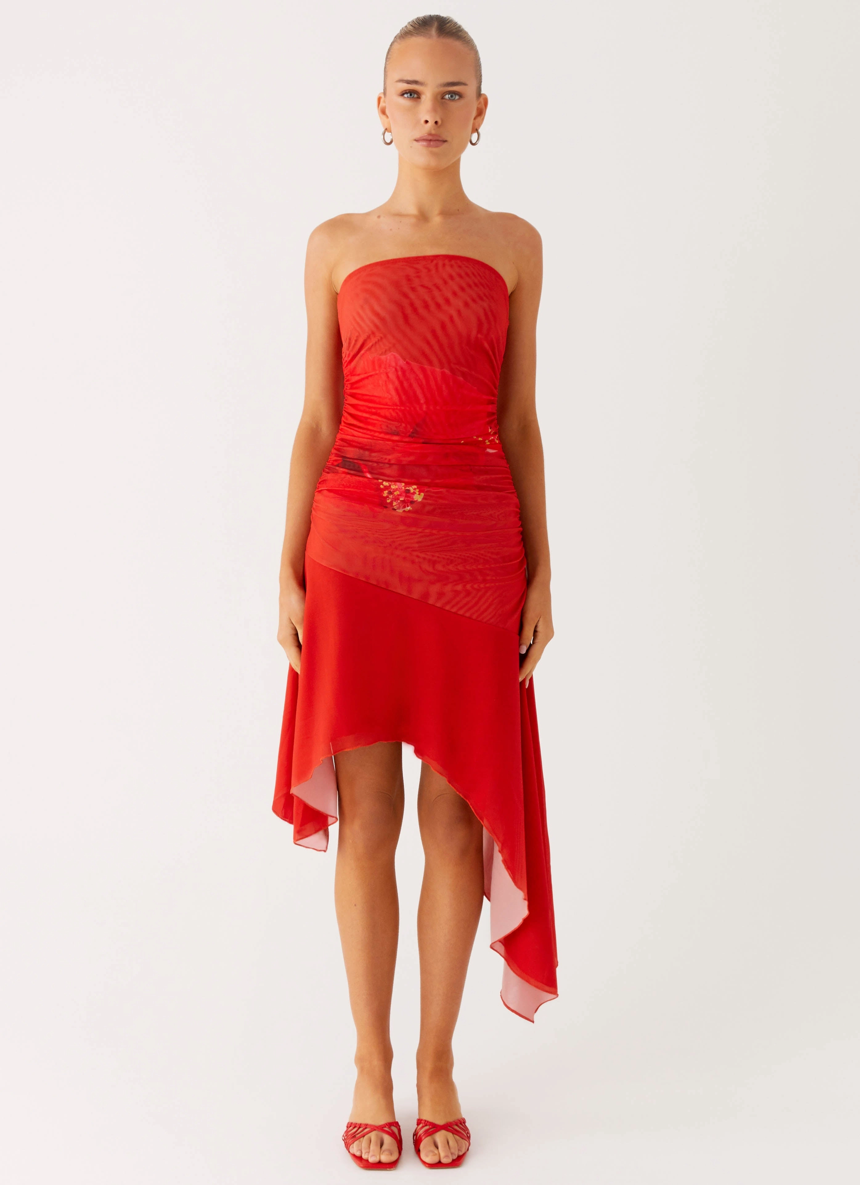 Timeless Appeal Think About It Midi Dress - Fire Red